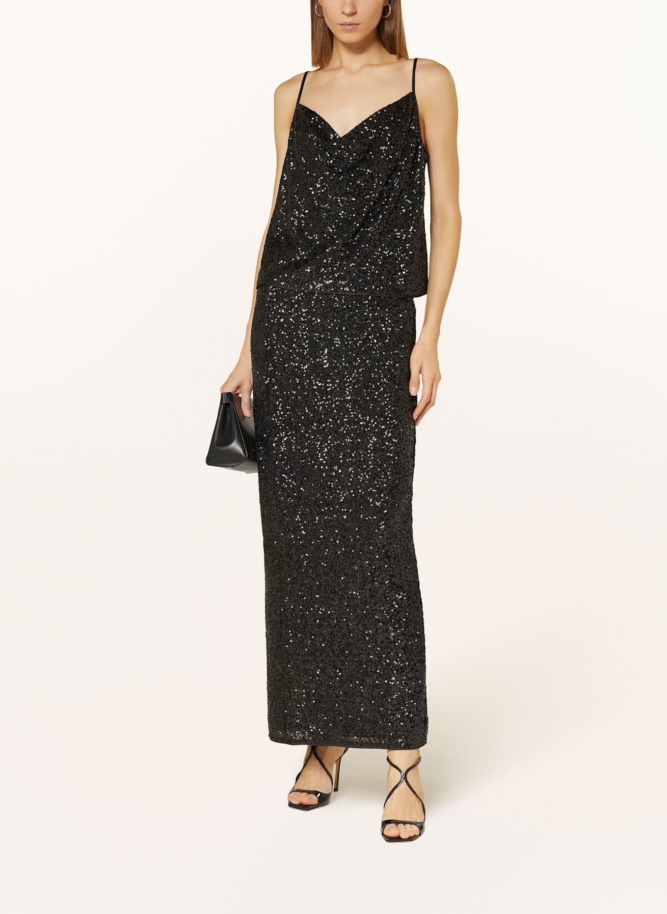 DIANE VON FURSTENBERG BERLIN SEQUIN top with sequins: BLACK