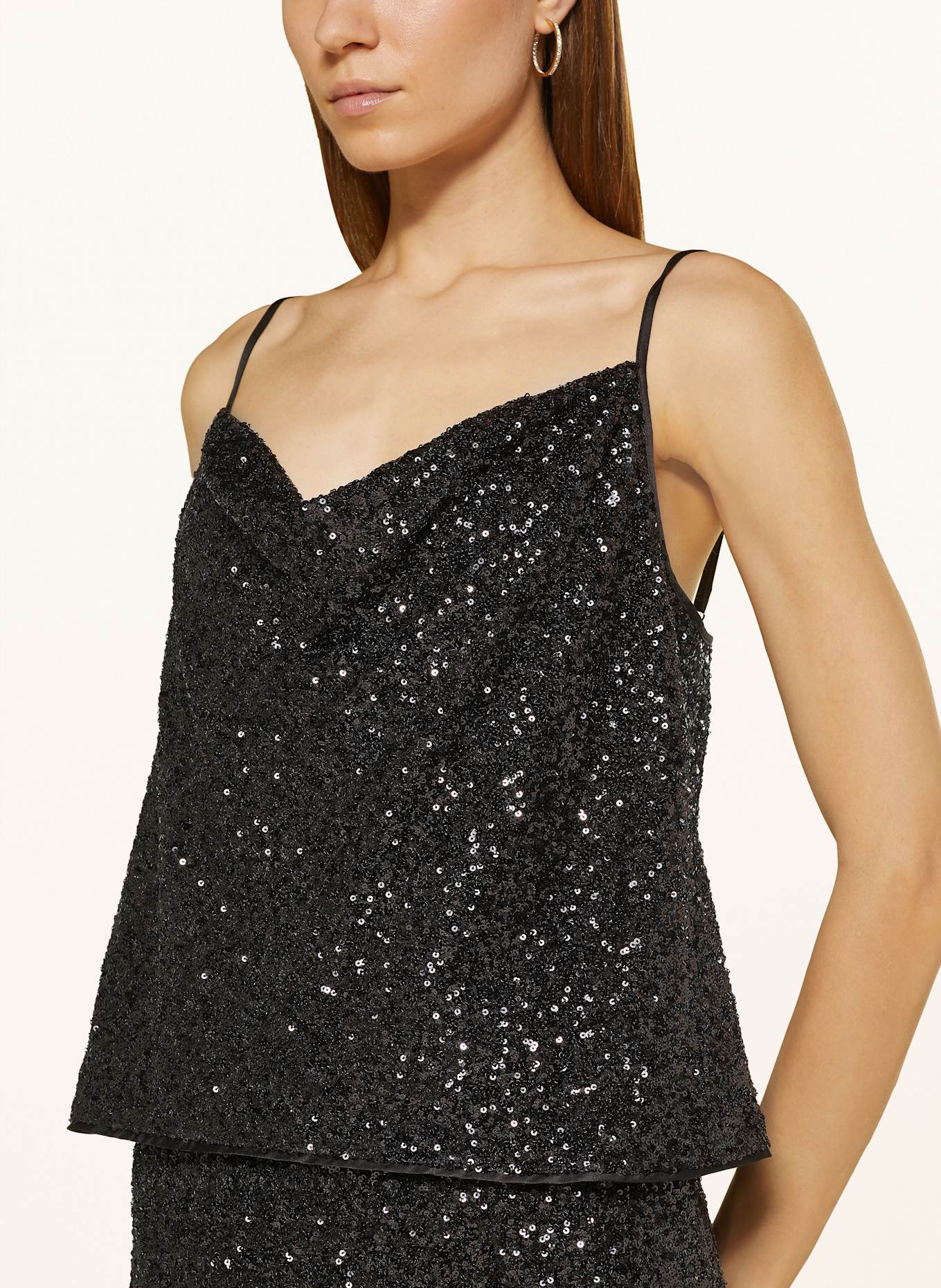 DIANE VON FURSTENBERG BERLIN SEQUIN top with sequins: BLACK