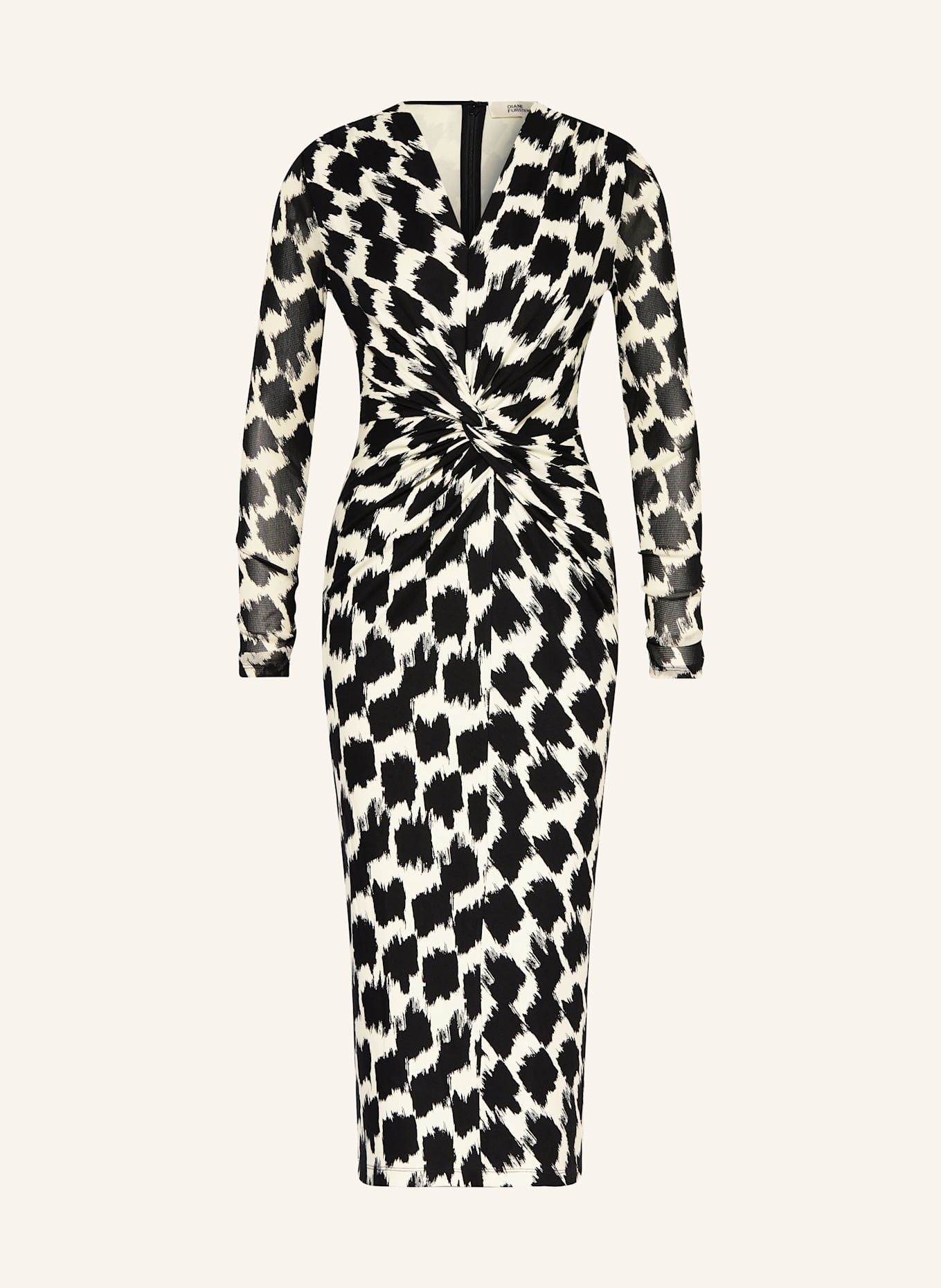 DIANE VON FURSTENBERG Jersey dress LIBRA: BLACK/ ECRU
