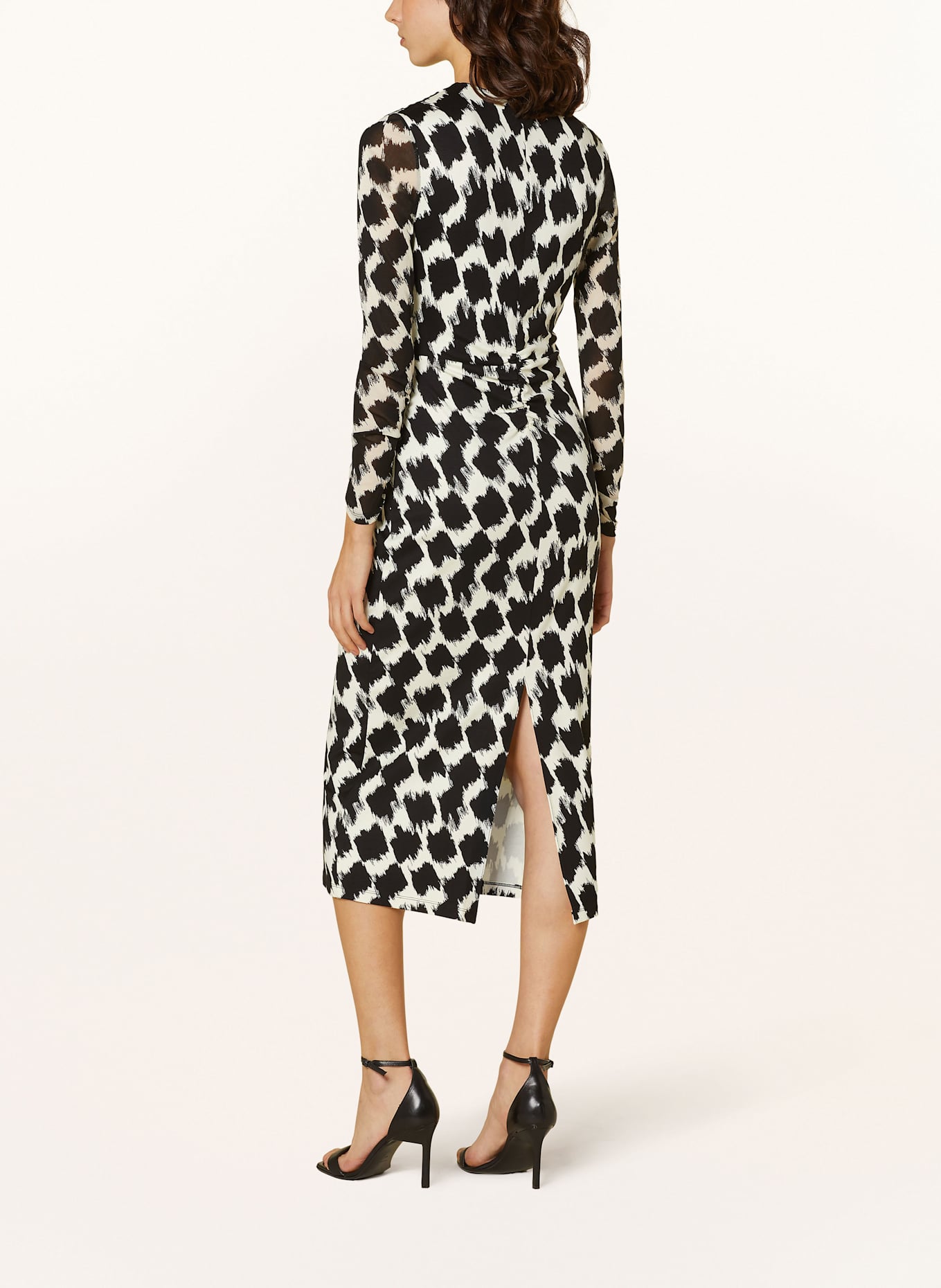 DIANE VON FURSTENBERG Jersey dress LIBRA: BLACK/ ECRU