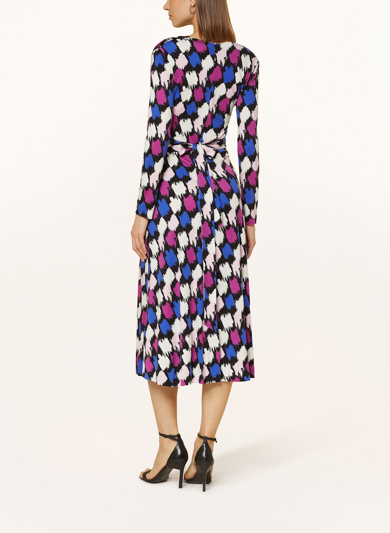 DIANE VON FURSTENBERG DOROTHEE jersey dress: BLUE/ WHITE/ FUCHSIA
