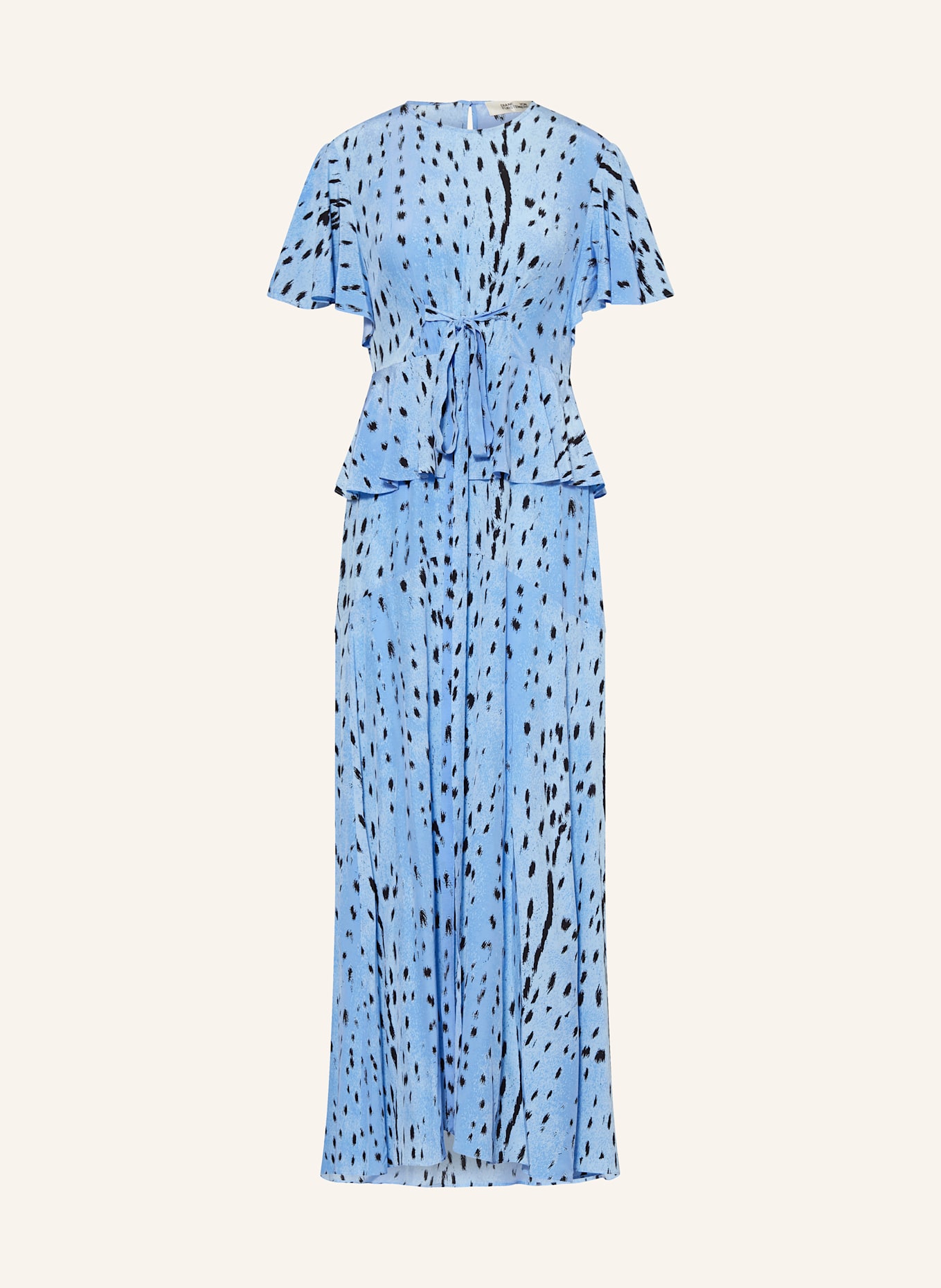 DIANE VON FURSTENBERG Satin dress LEVANA: LIGHT BLUE/ BLACK