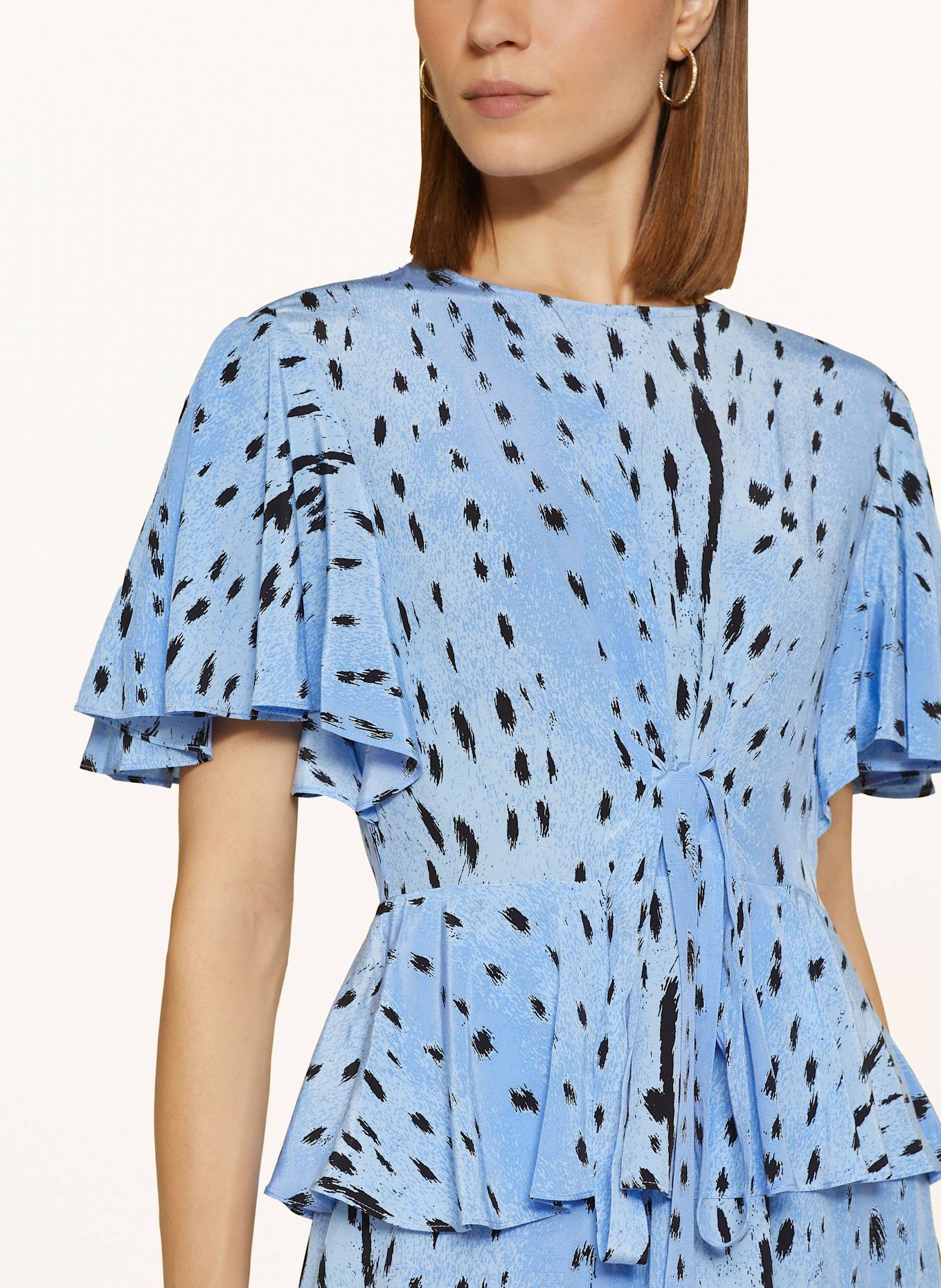 DIANE VON FURSTENBERG Satin dress LEVANA: LIGHT BLUE/ BLACK