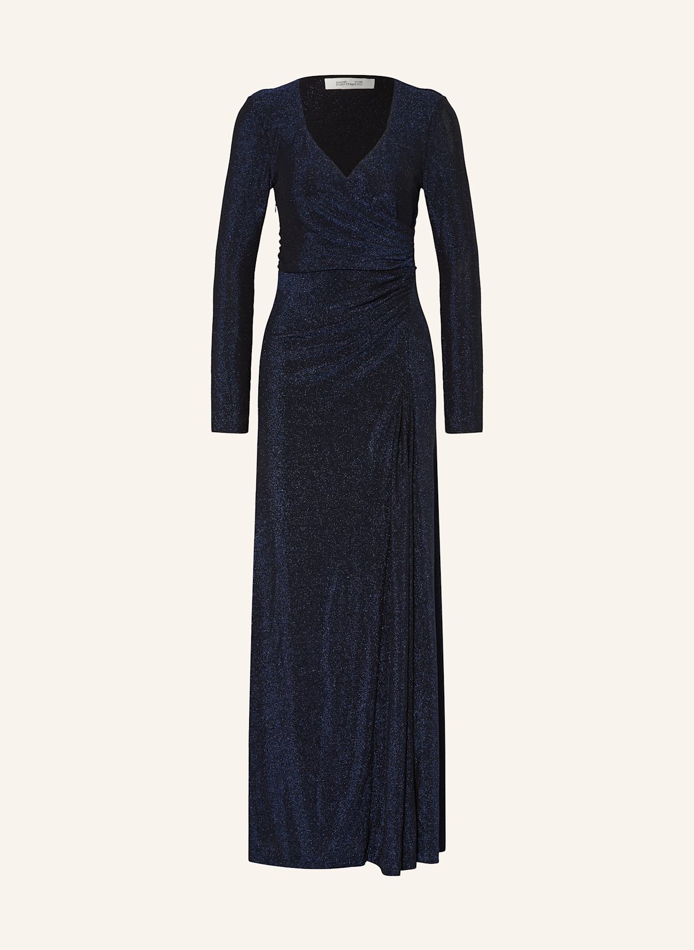 DIANE VON FURSTENBERG RAFFI dress with glitter thread: DARK BLUE