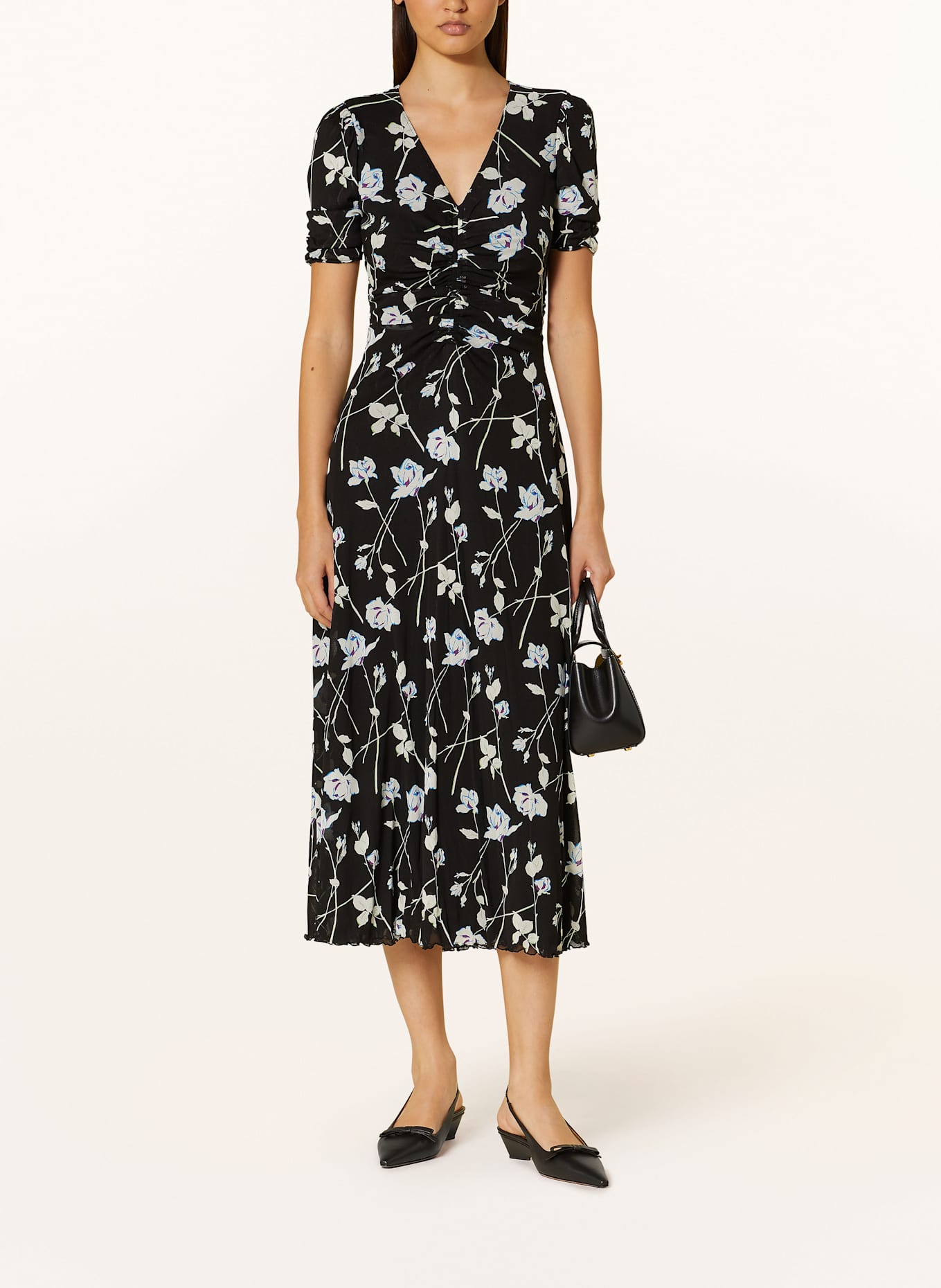 DIANE VON FURSTENBERG Mesh dress KOREN: BLACK/ WHITE