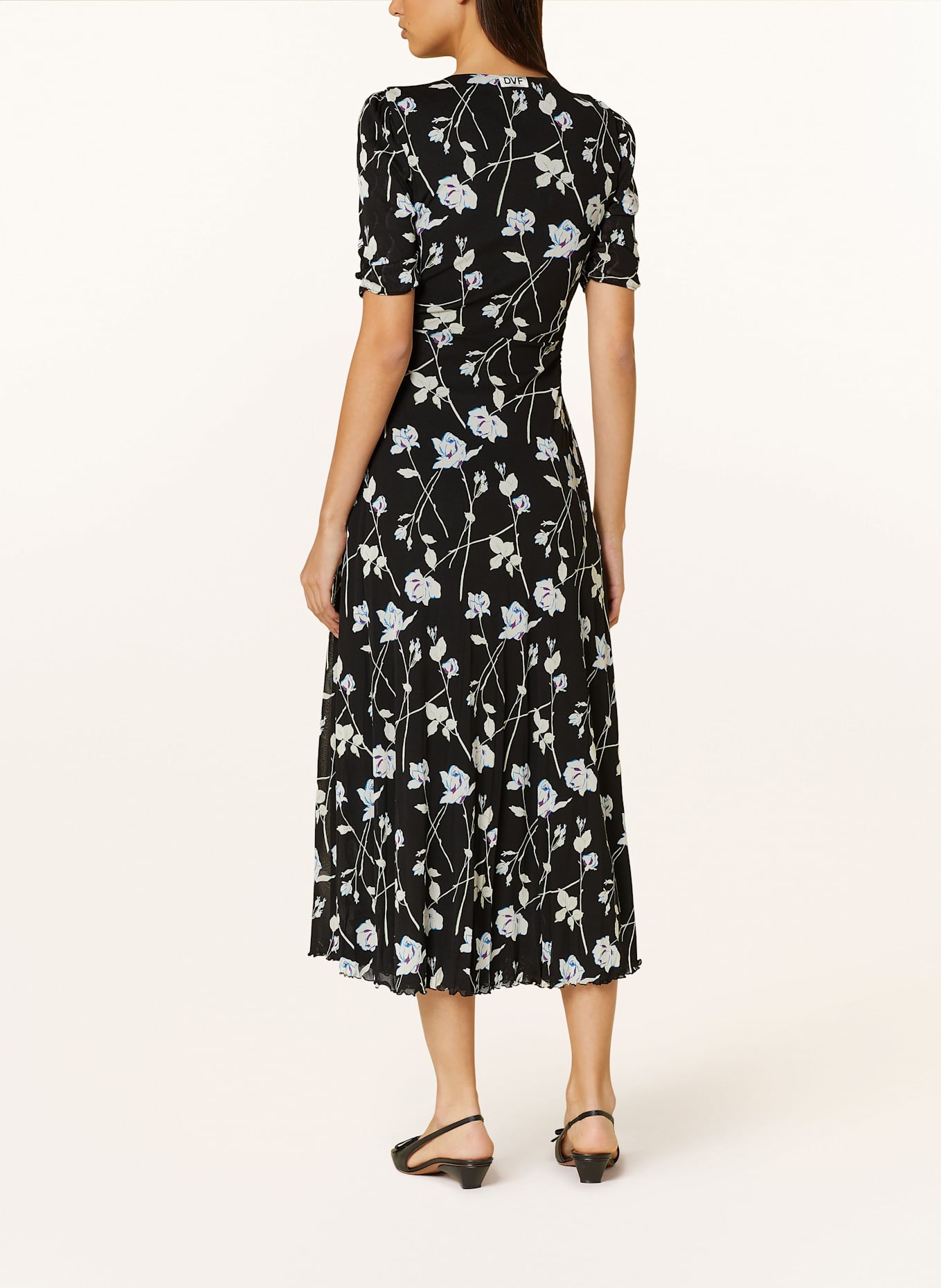 DIANE VON FURSTENBERG Mesh dress KOREN: BLACK/ WHITE