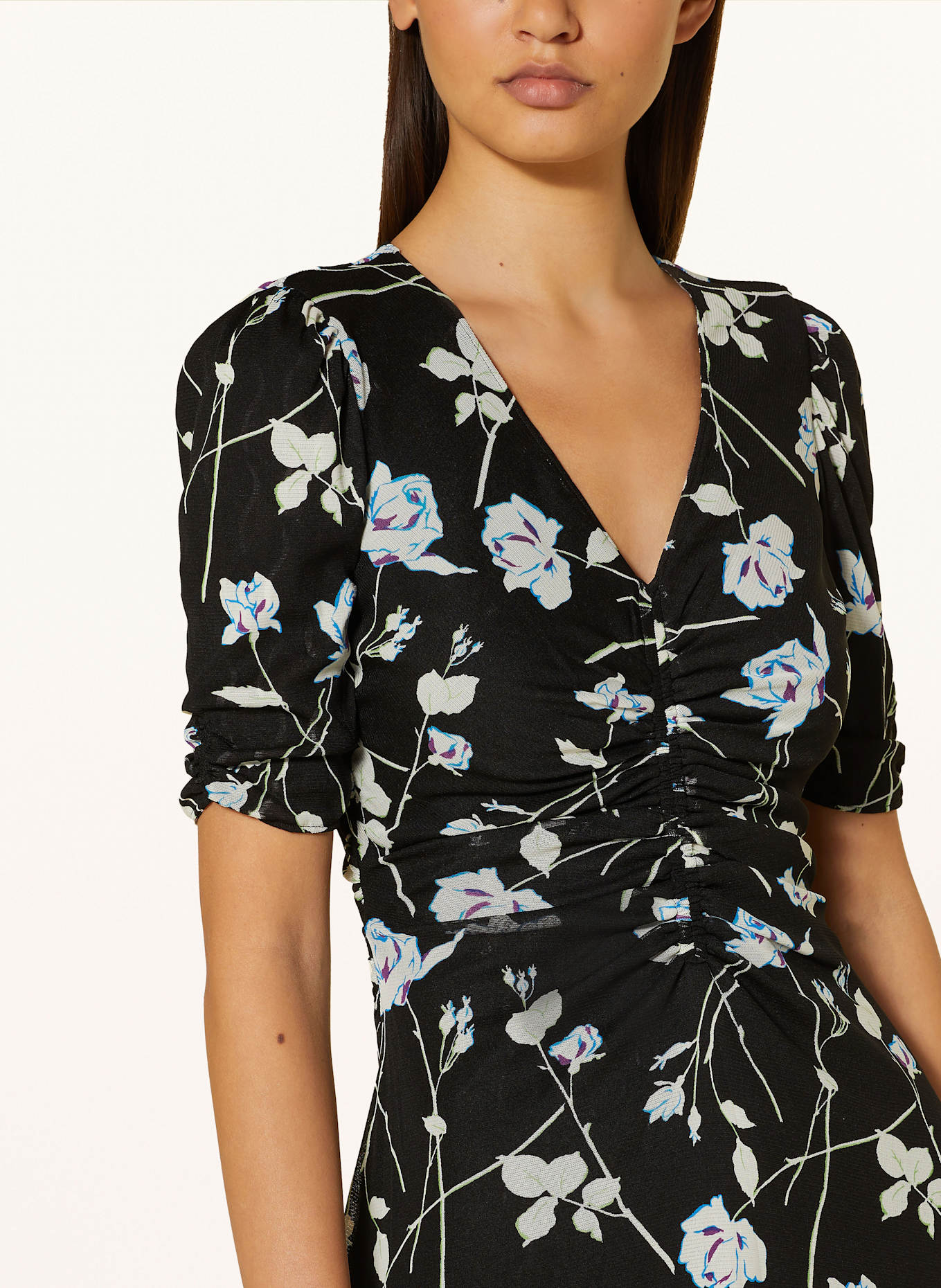DIANE VON FURSTENBERG Mesh dress KOREN: BLACK/ WHITE