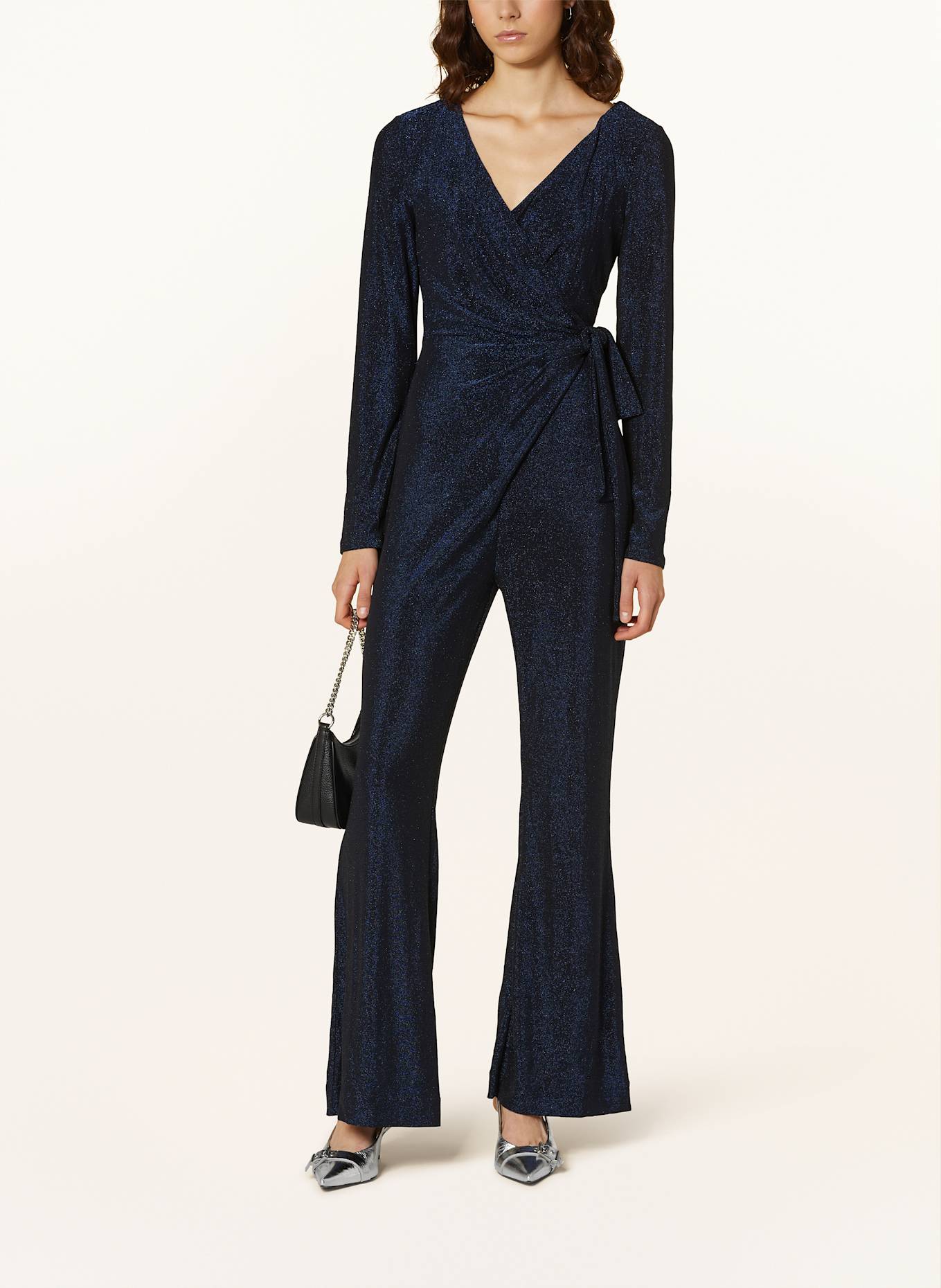 DIANE VON FURSTENBERG COSIMA jumpsuit with glitter thread: DARK BLUE