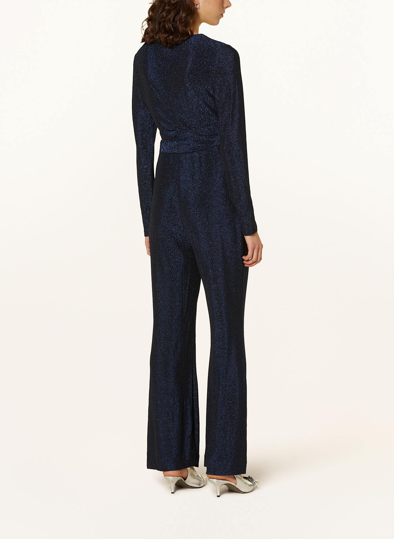 DIANE VON FURSTENBERG COSIMA jumpsuit with glitter thread: DARK BLUE