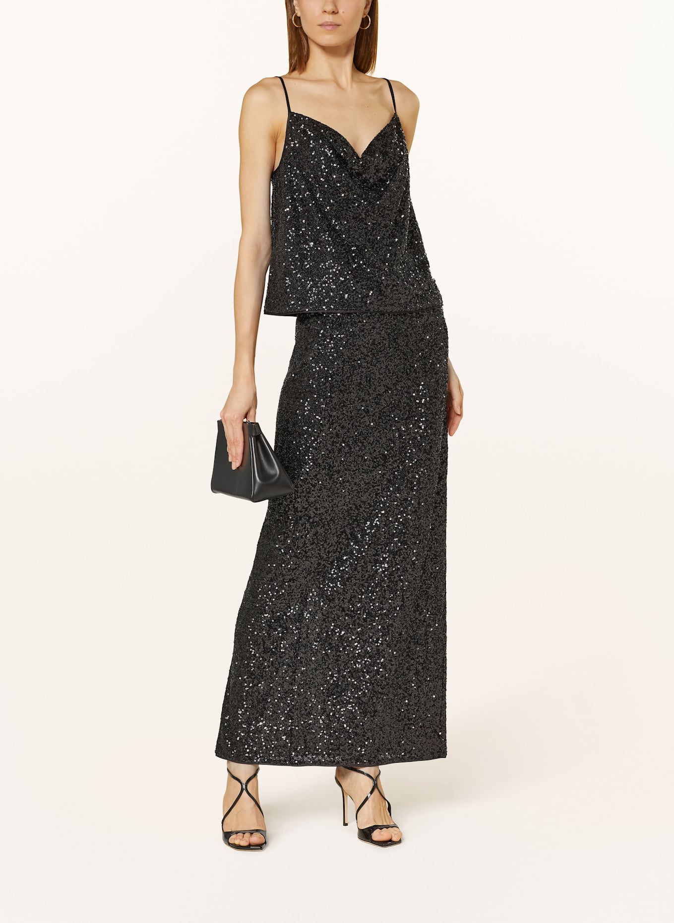 DIANE VON FURSTENBERG BRAYAN skirt with sequins: BLACK