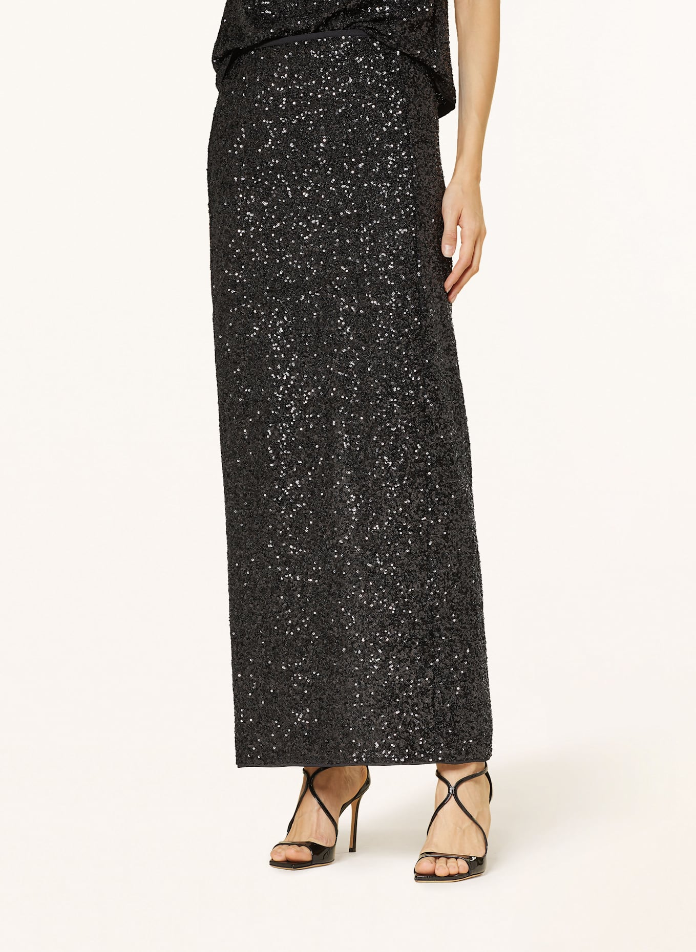 DIANE VON FURSTENBERG BRAYAN skirt with sequins: BLACK
