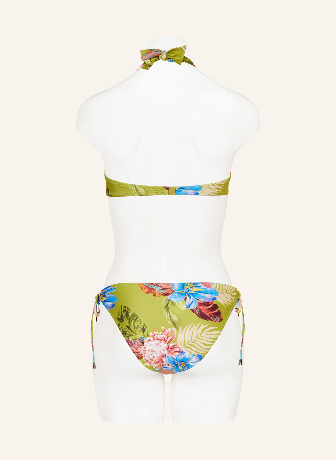 Lidea Neckholder-Bikini-Top BOTANIC BURST: HELLGRÜN/ BLAU/ HELLROT