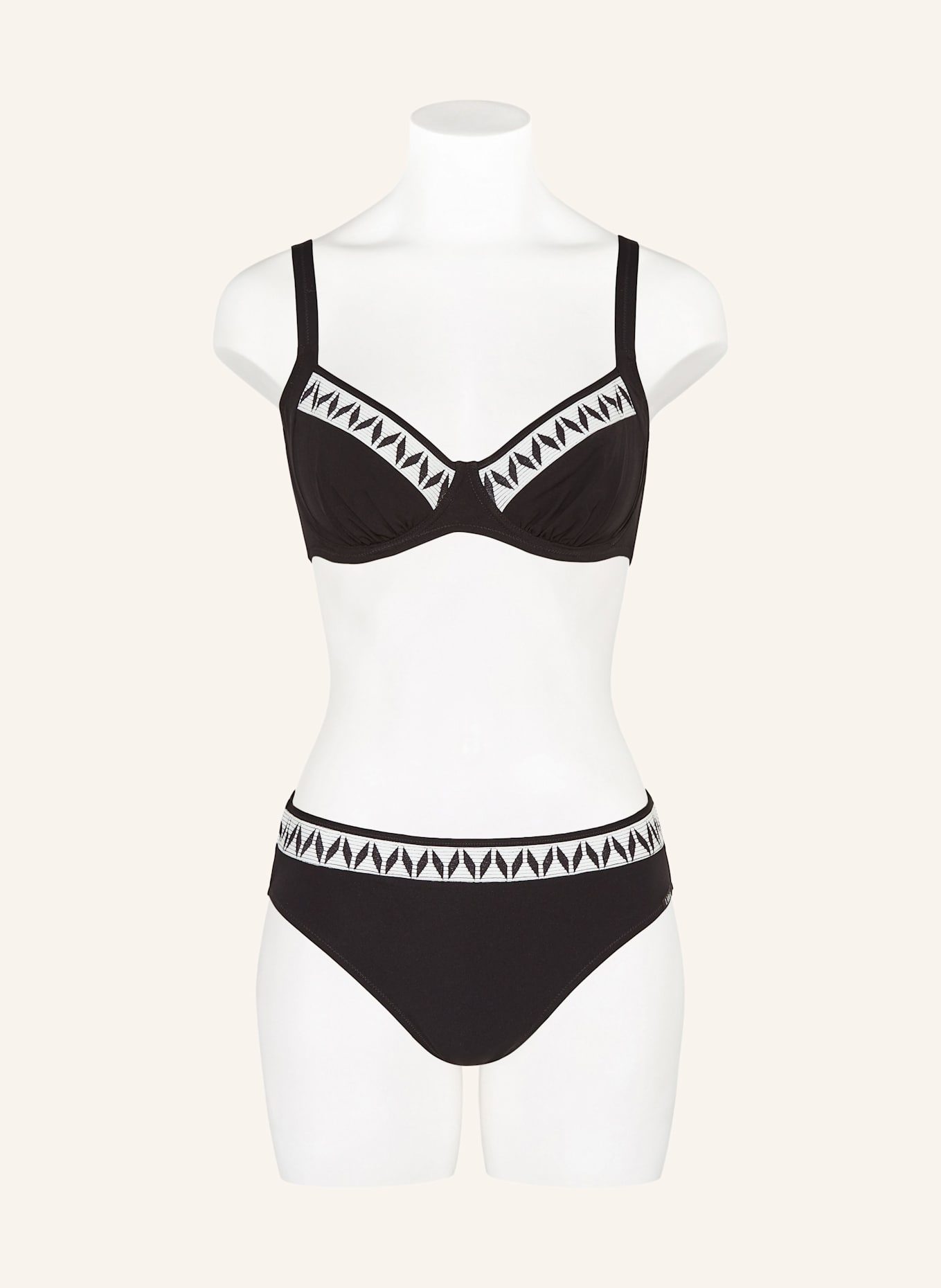 Lidea Basic-Bikini-Hose GRAPHIC RIDE: SCHWARZ / WEISS