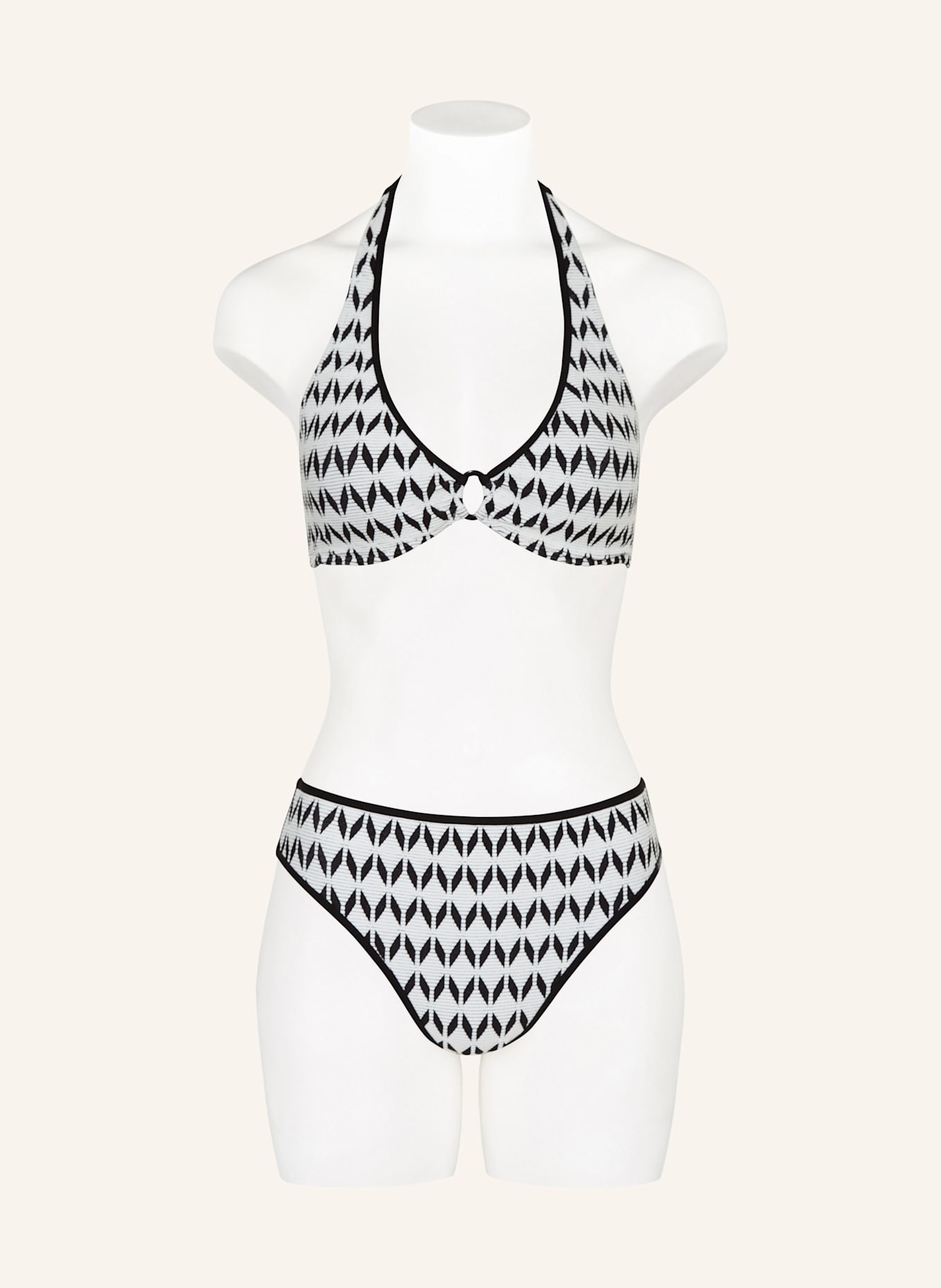 Lidea Neckholder-Bikini-Top GRAPHIC RIDE: WEISS/ SCHWARZ