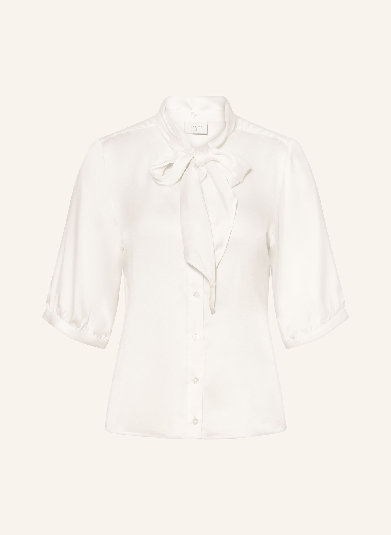 DANTE6 Seidenbluse VAILA mit Schluppe und 3/4-Arm: ECRU