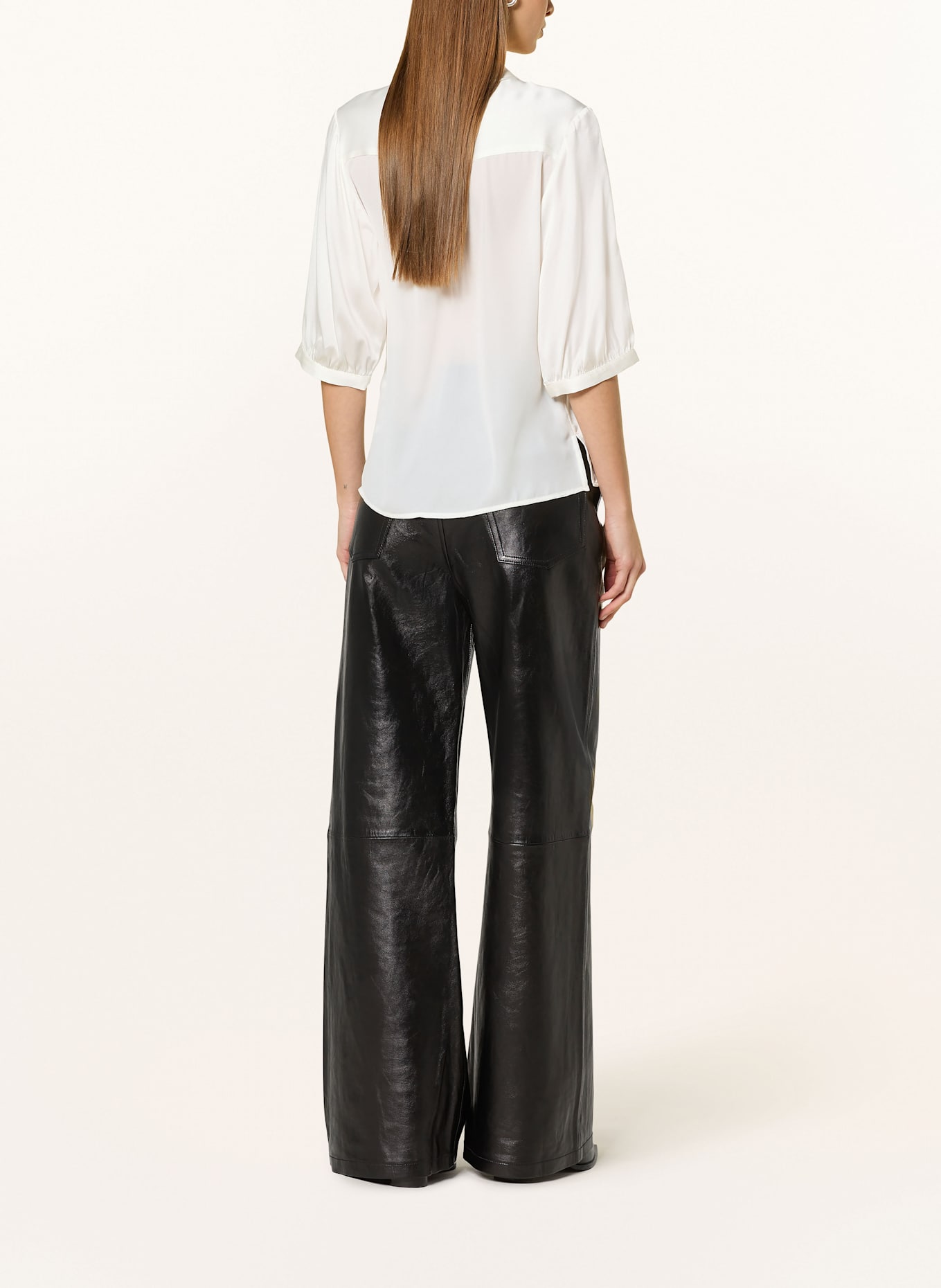 DANTE6 Seidenbluse VAILA mit Schluppe und 3/4-Arm: ECRU