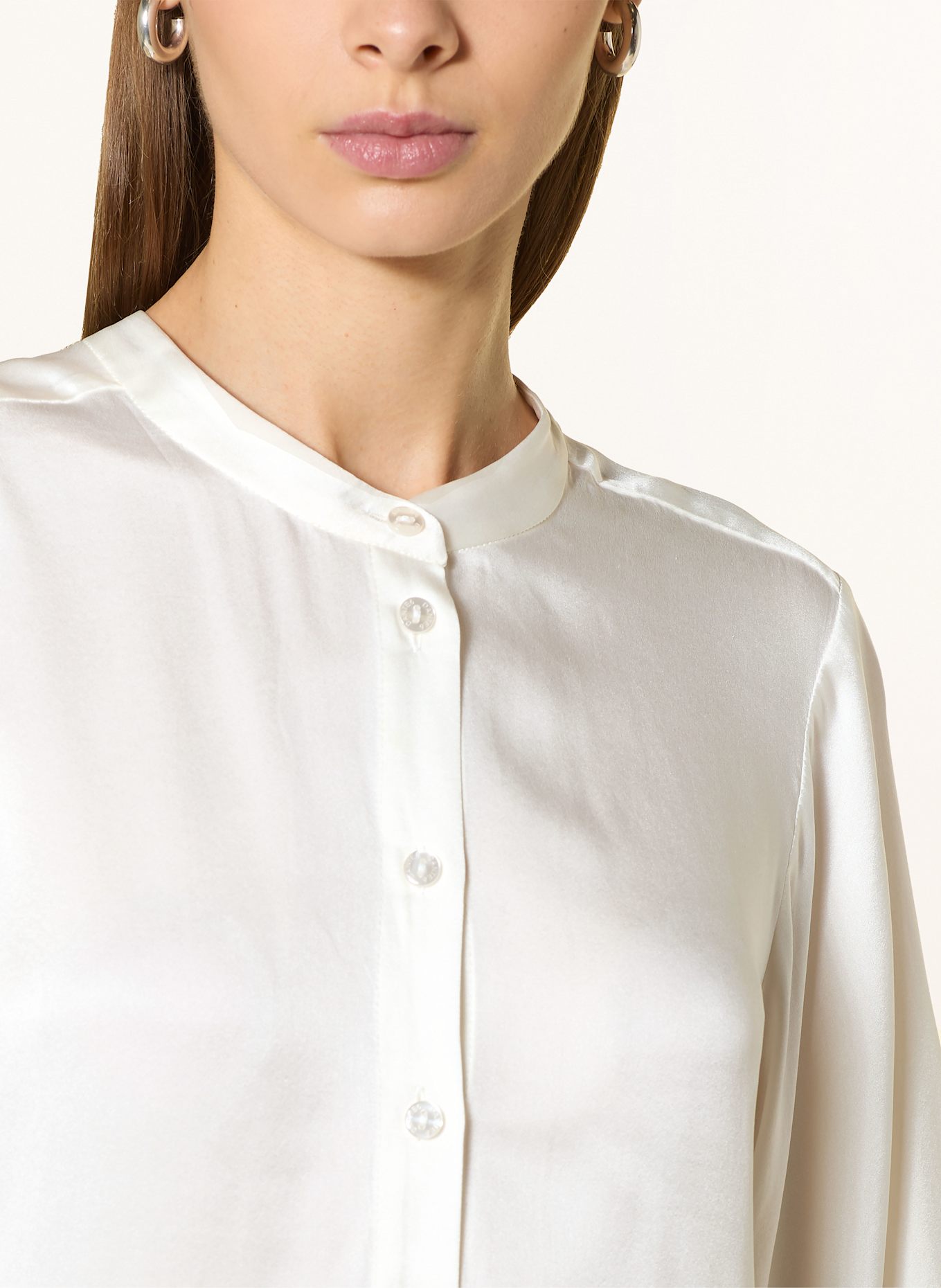 DANTE6 Seidenbluse VAILA mit Schluppe und 3/4-Arm: ECRU