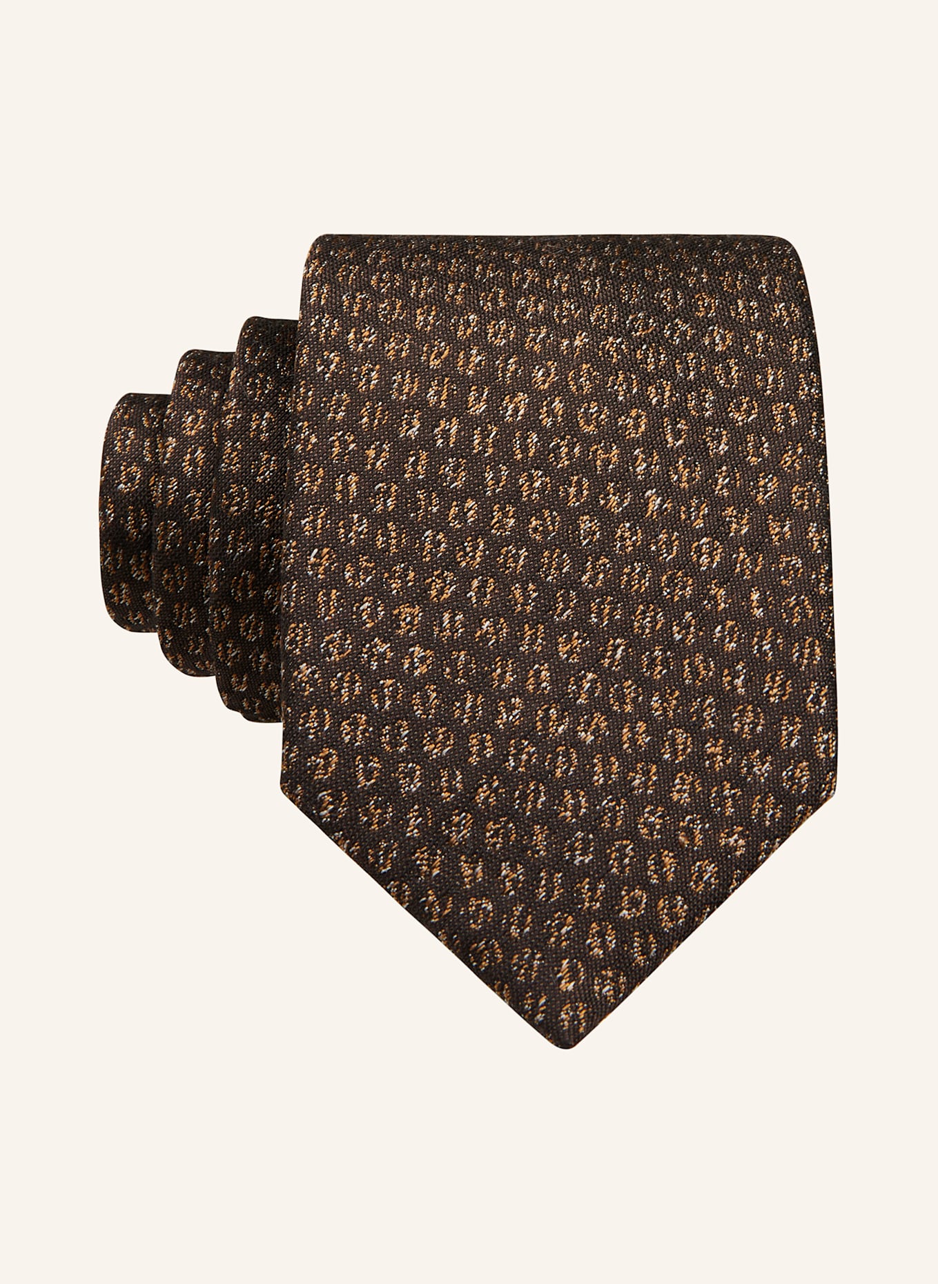 Prince BOWTIE Tie with silk: BROWN / LIGHT BROWN / LIGHT GRAY