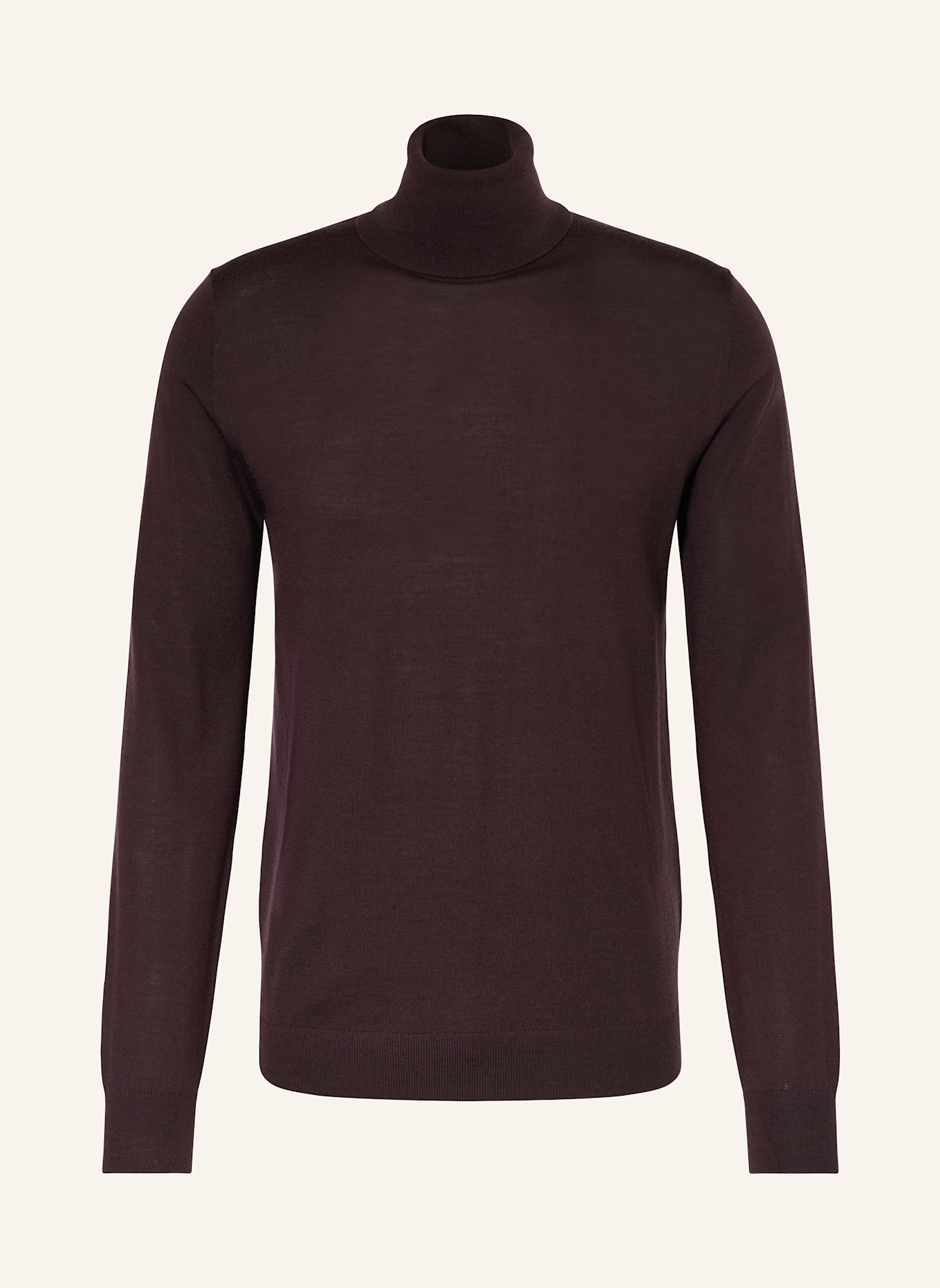 REISS Rollkragenpullover CAINE aus Merinowolle: DUNKELROT