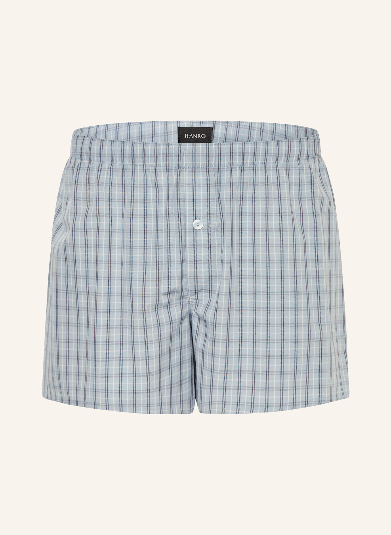 HANRO Web-Boxershorts FANCY WOVEN: HELLBLAU / DUNKELBLAU