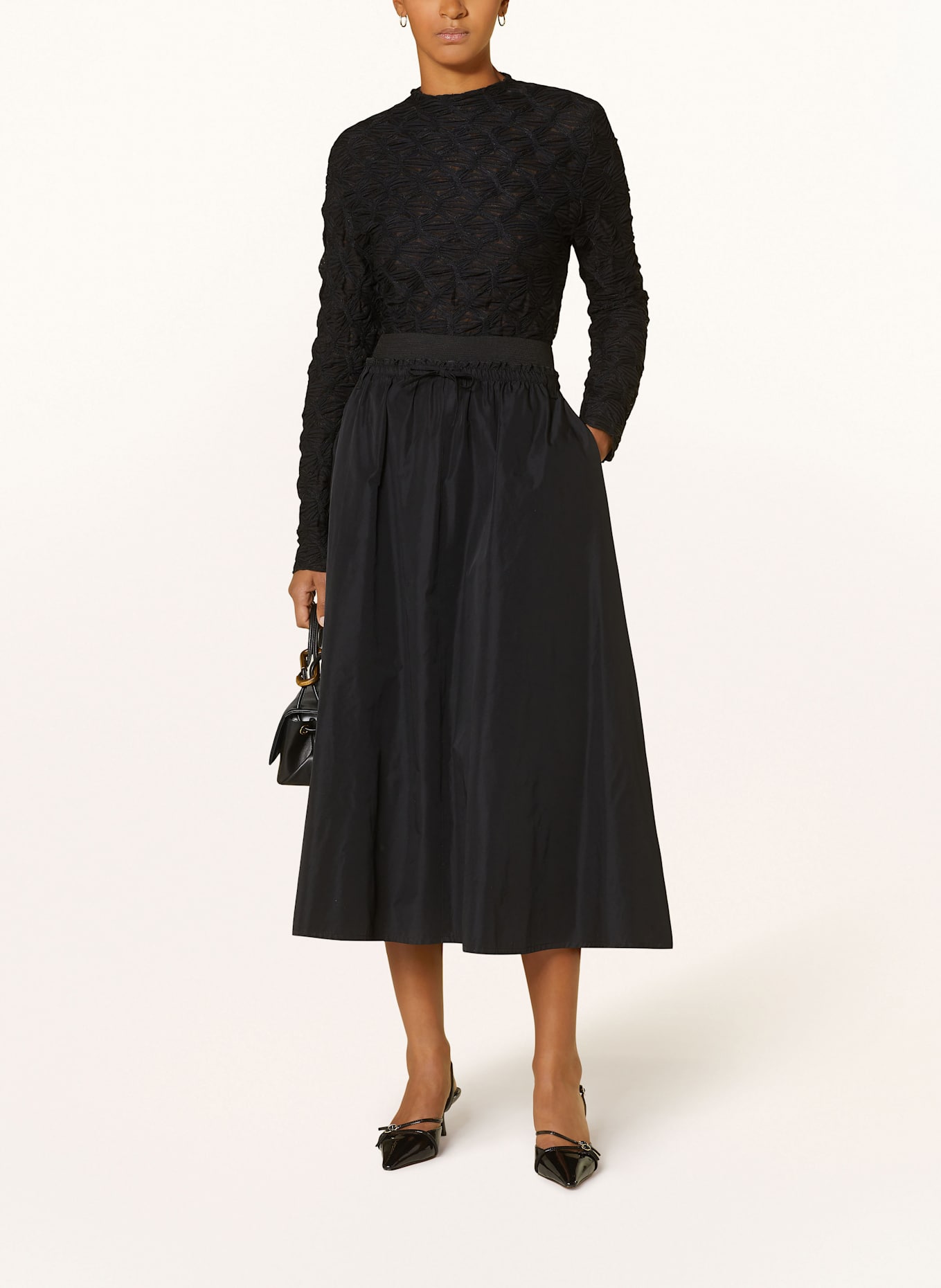 summum woman Longsleeve aus Mesh: SCHWARZ