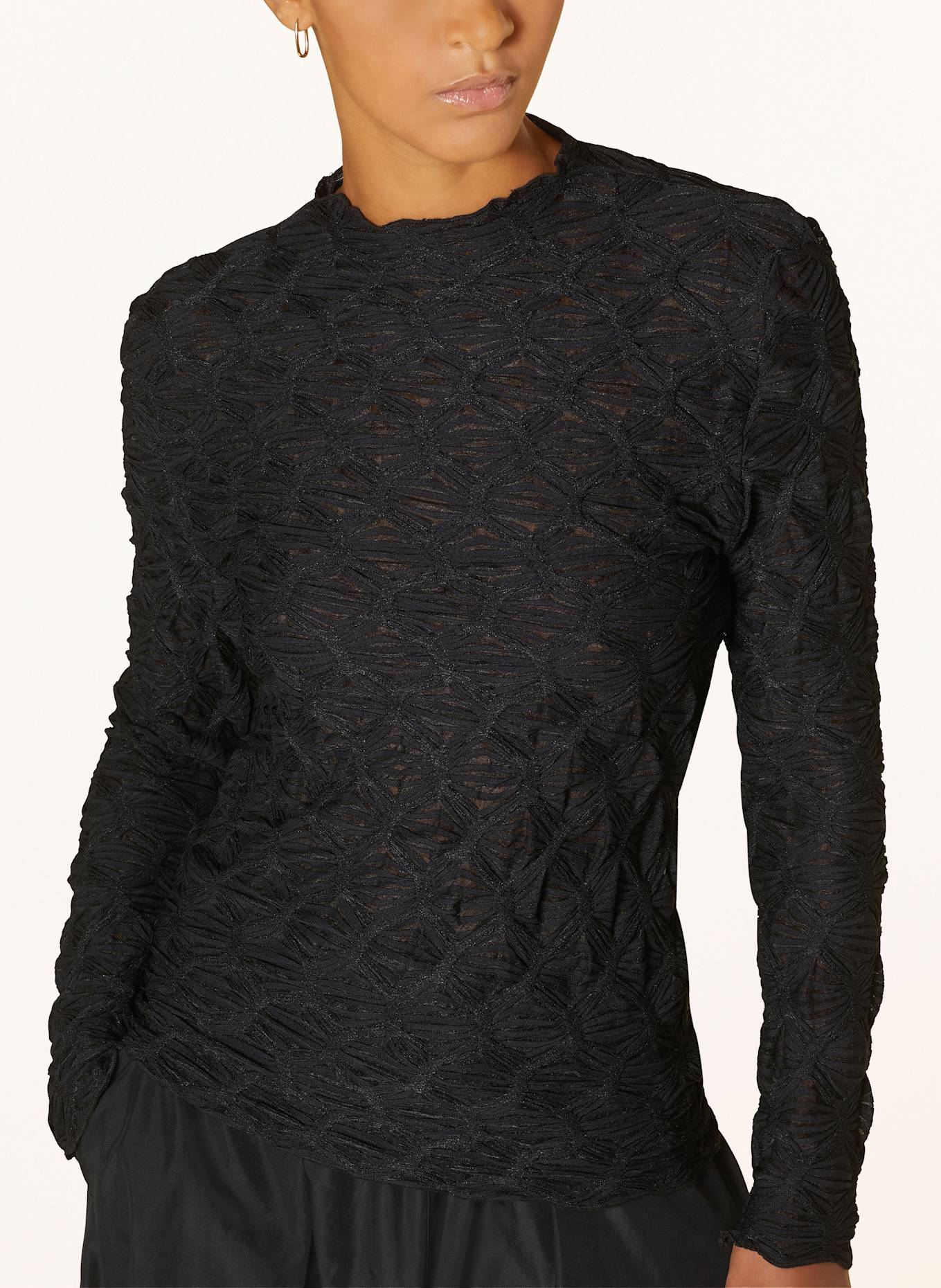 summum woman Longsleeve aus Mesh: SCHWARZ