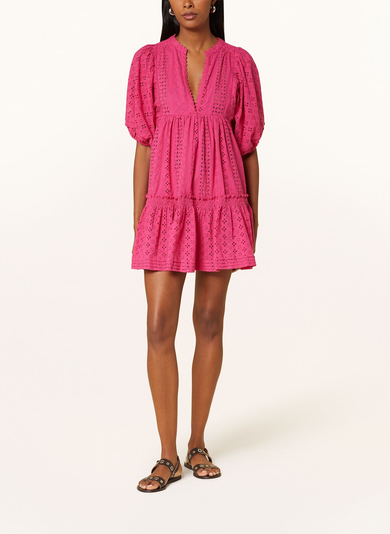 Poupette St Barth Strandkleid ARIA mit Schmuckperlen: PINK