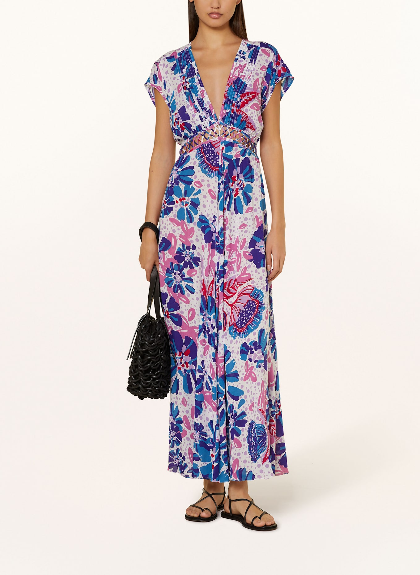 Poupette St Barth Strandkleid CECILE: BLAU / DUNKELLILA / ROSÉ