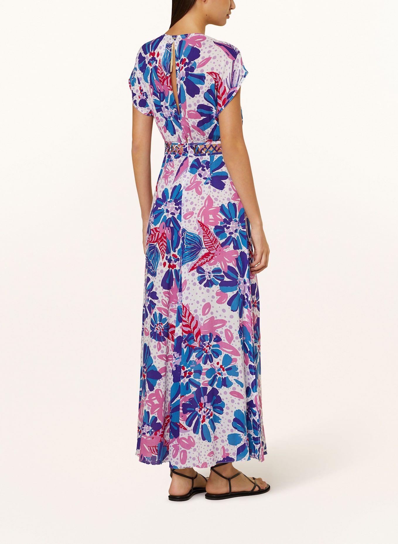 Poupette St Barth Strandkleid CECILE: BLAU / DUNKELLILA / ROSÉ