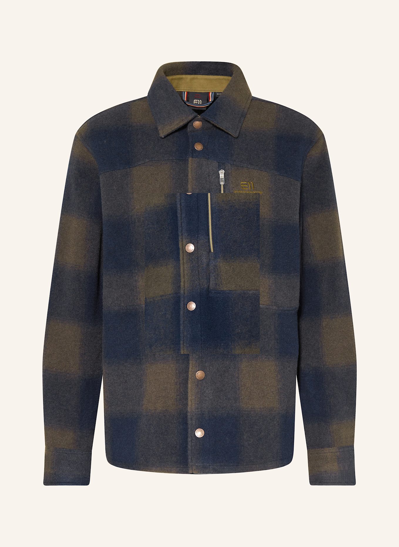 state of elevenate Overjacket GLISSE: DUNKELBLAU / KHAKI