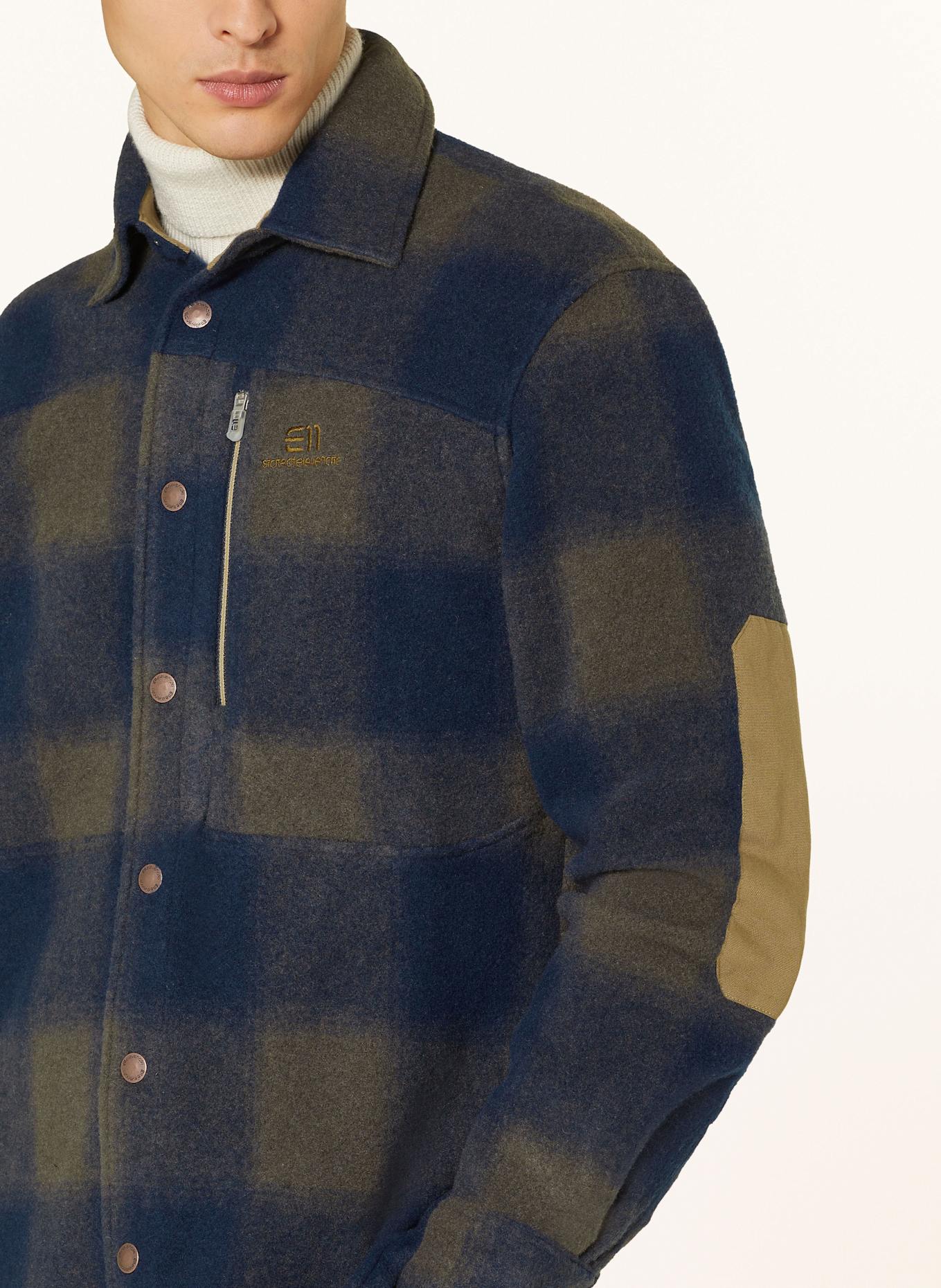 state of elevenate Overjacket GLISSE: DUNKELBLAU / KHAKI