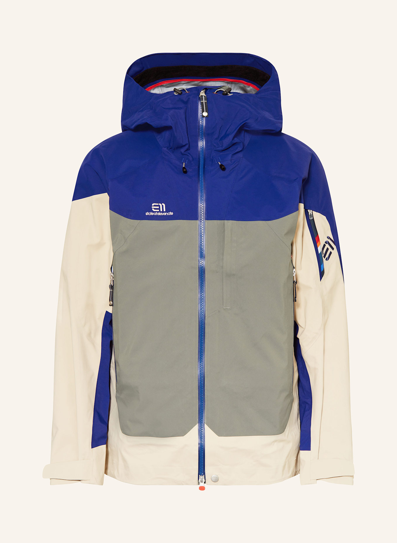 state of elevenate BEC DE ROSSES XI hardshell ski jacket in beige 