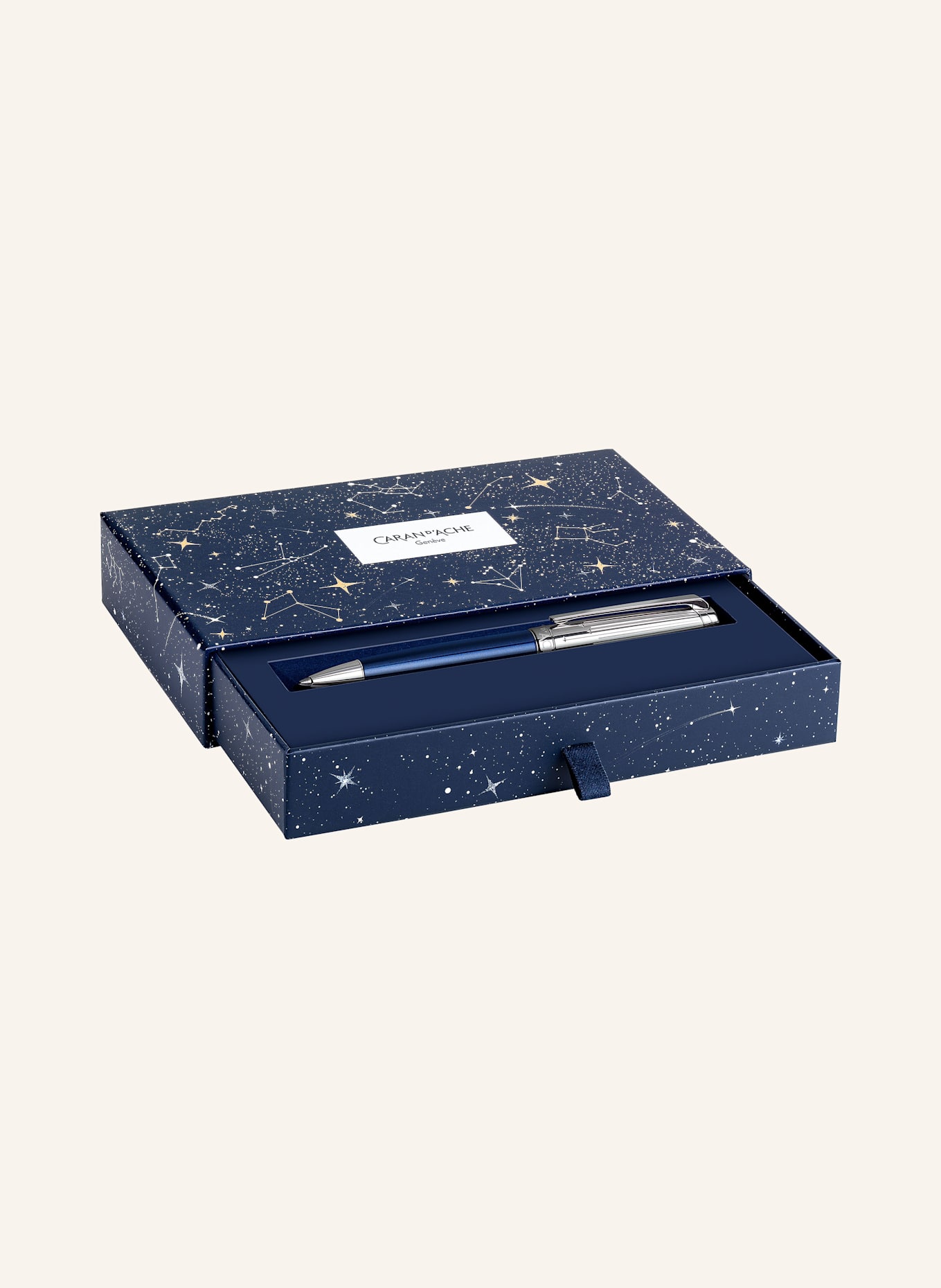 CARAN d'ACHE Kugelschreiber LÉMAN™ COSMIC BLUE: DUNKELBLAU / SILBER