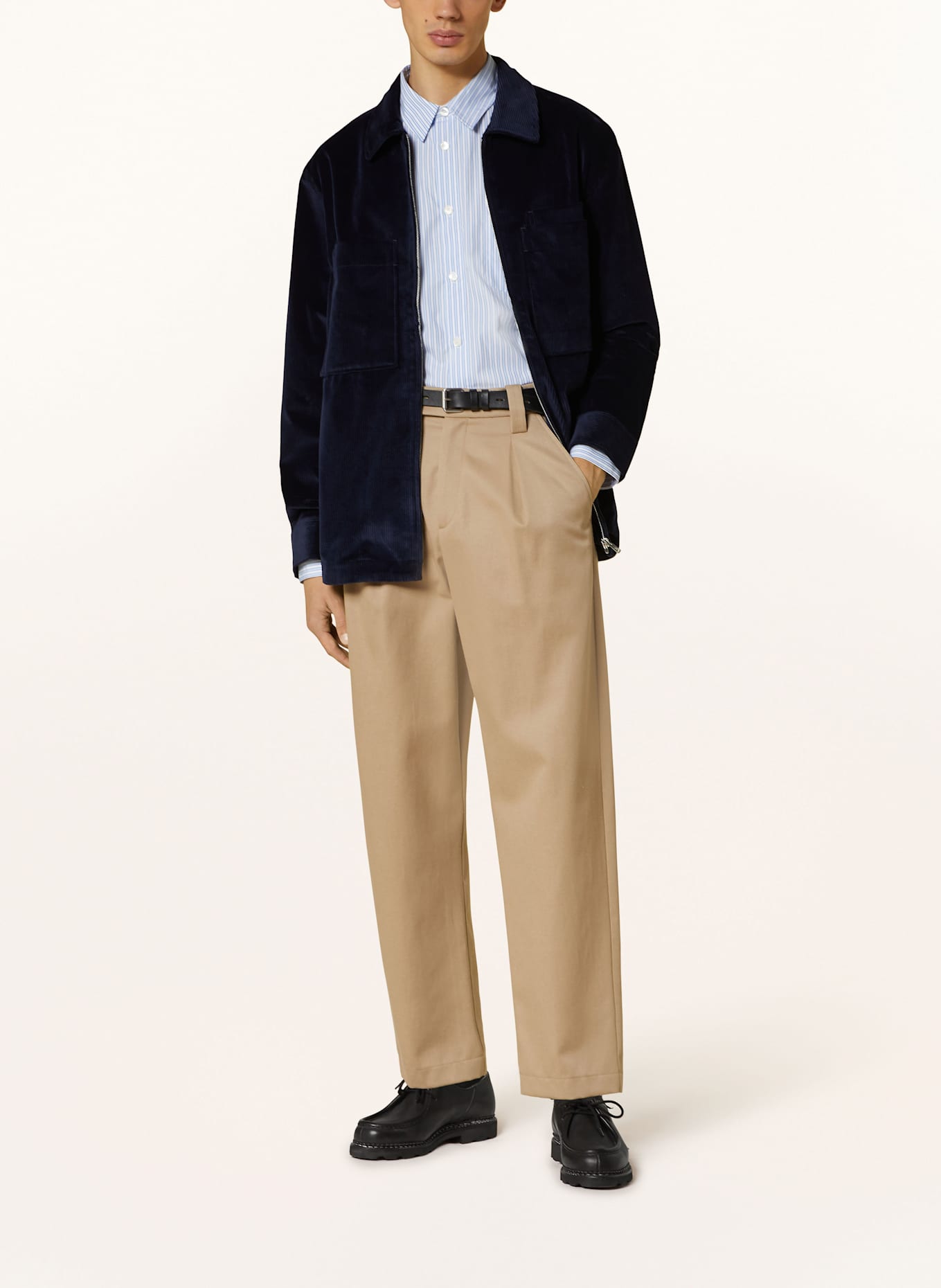 MAISON KITSUNE Corduroy overshirt in dark blue