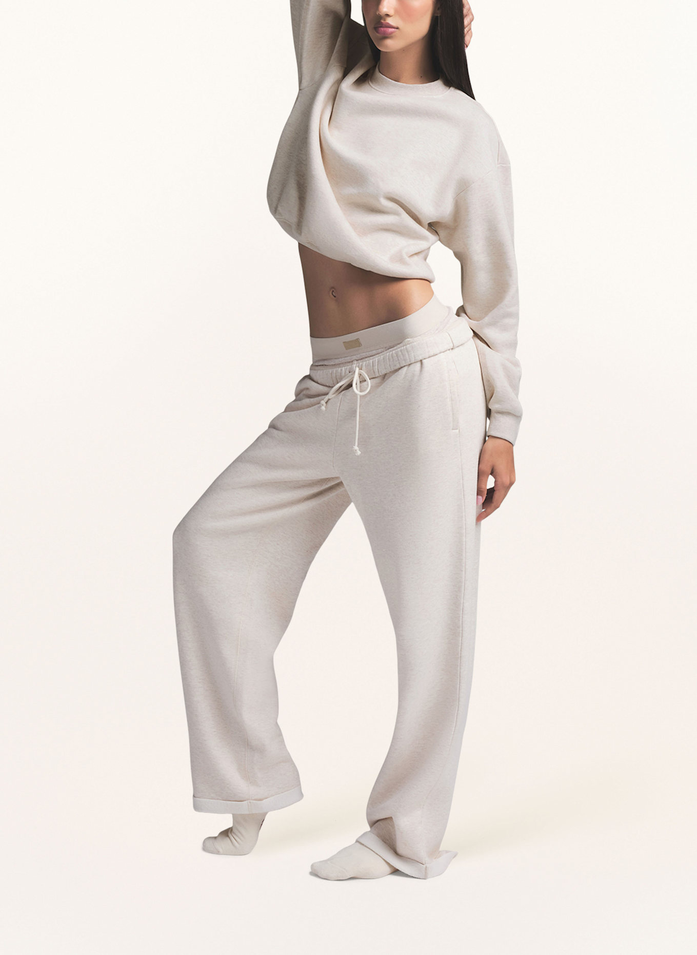 SKIMS Sweat-shirt lounge COTTON FLEECE: OATMEAL HEATHER
