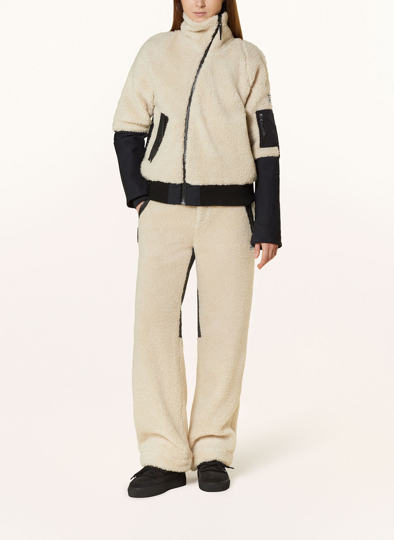 elho Fleecejacke HILL: ECRU / SCHWARZ