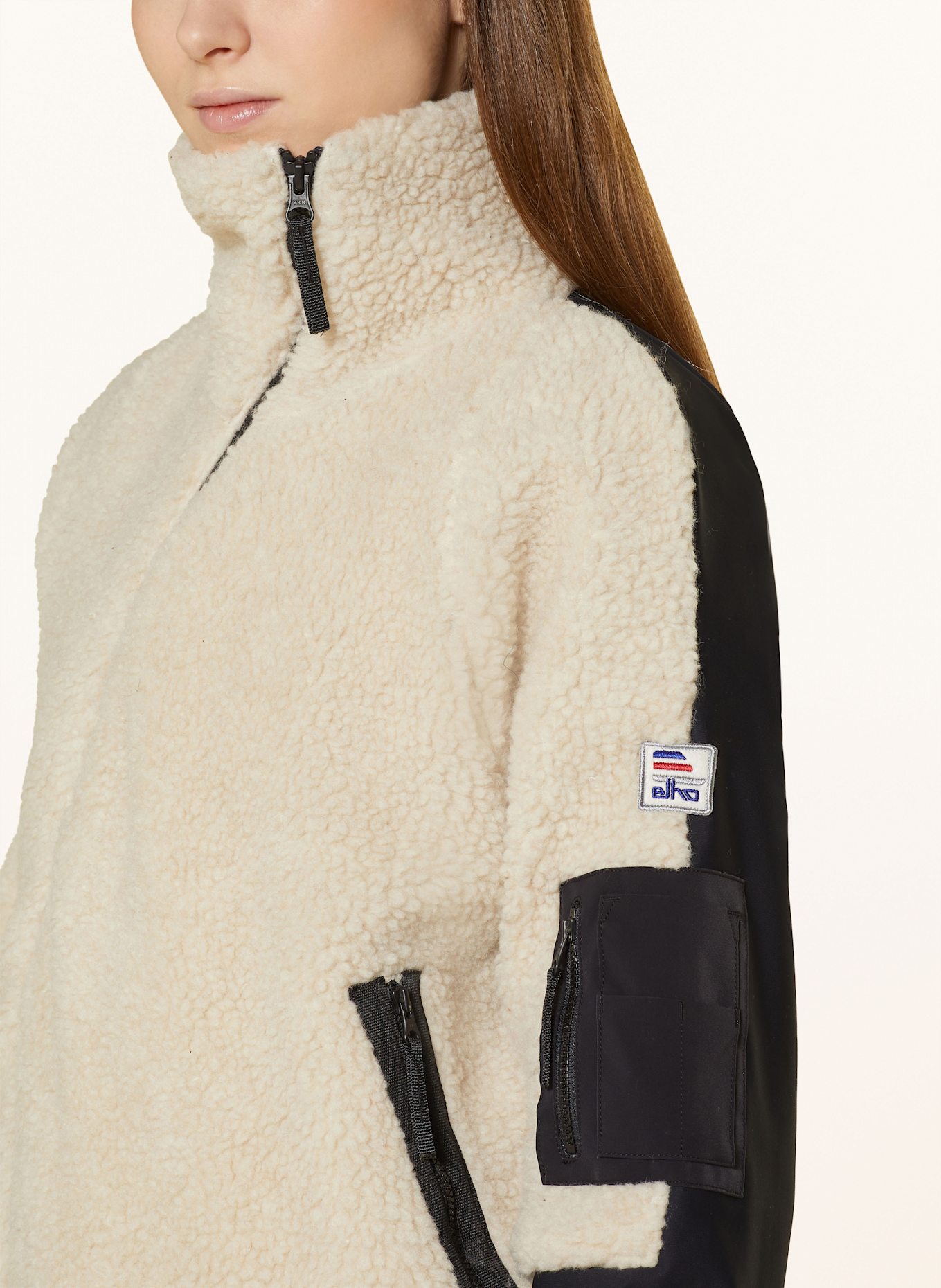 elho Fleecejacke HILL: ECRU / SCHWARZ