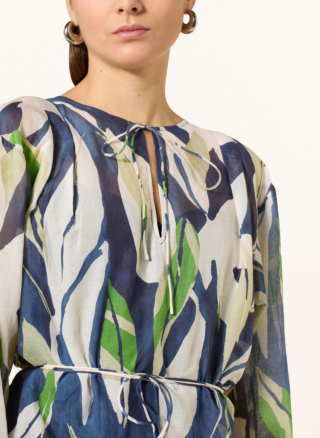 JETS Australia FAUNA tunic with silk: BLUE / BEIGE / GREEN