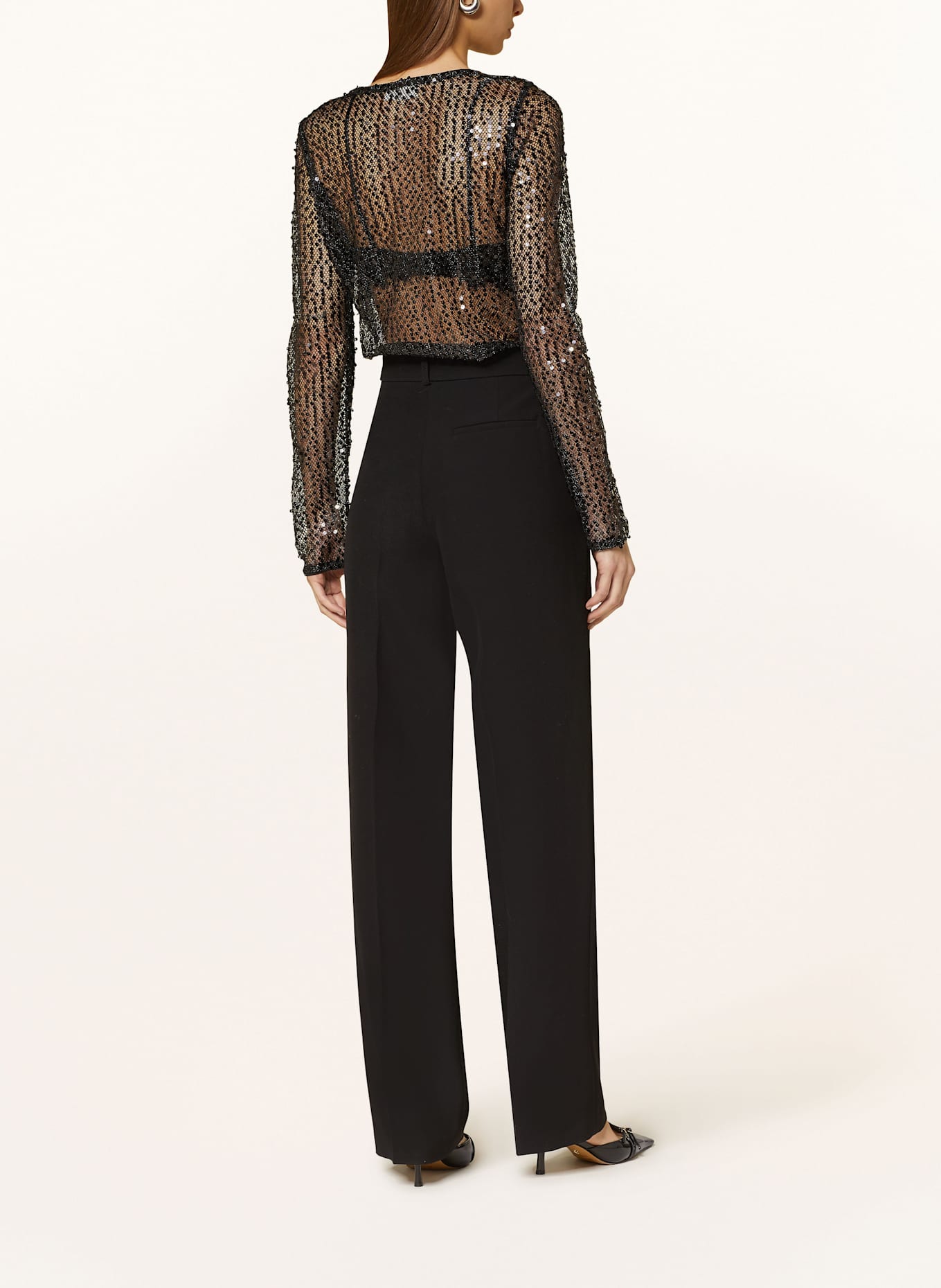 LeGer BY LENA GERCKE Halenka MAREEN ze síťoviny s flitry: ČERNÁ