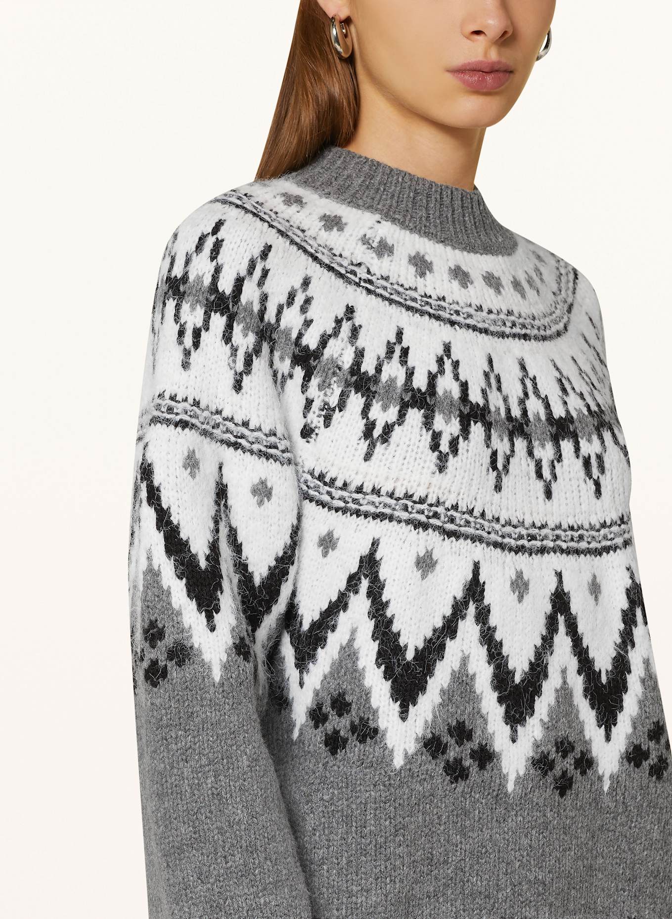 LeGer BY LENA GERCKE Sweter FLAVIA: SZARY / BIAŁY / CZARNY