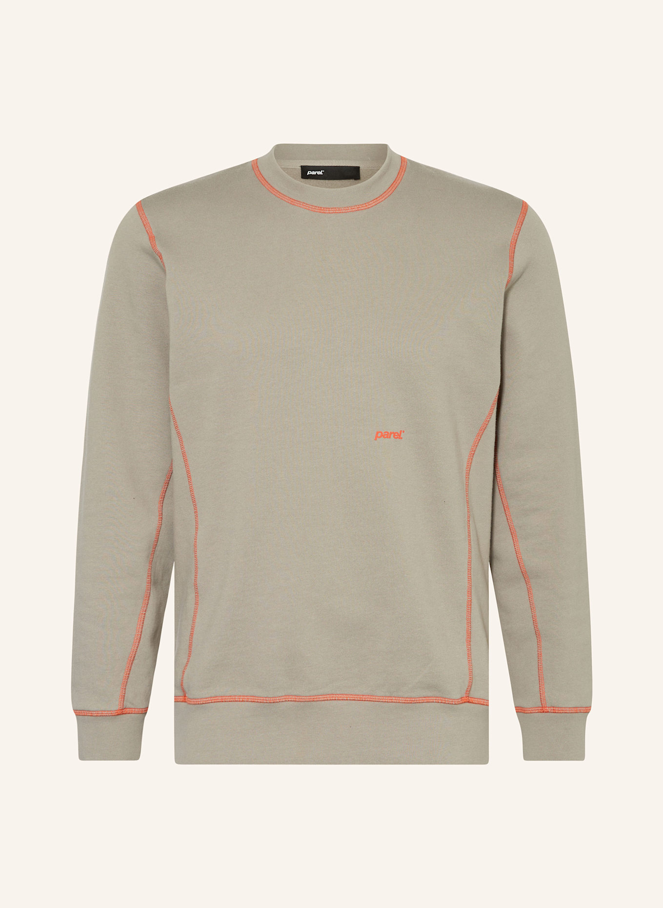 parel. CONTRAST CREWNECK sweatshirt: GRAY
