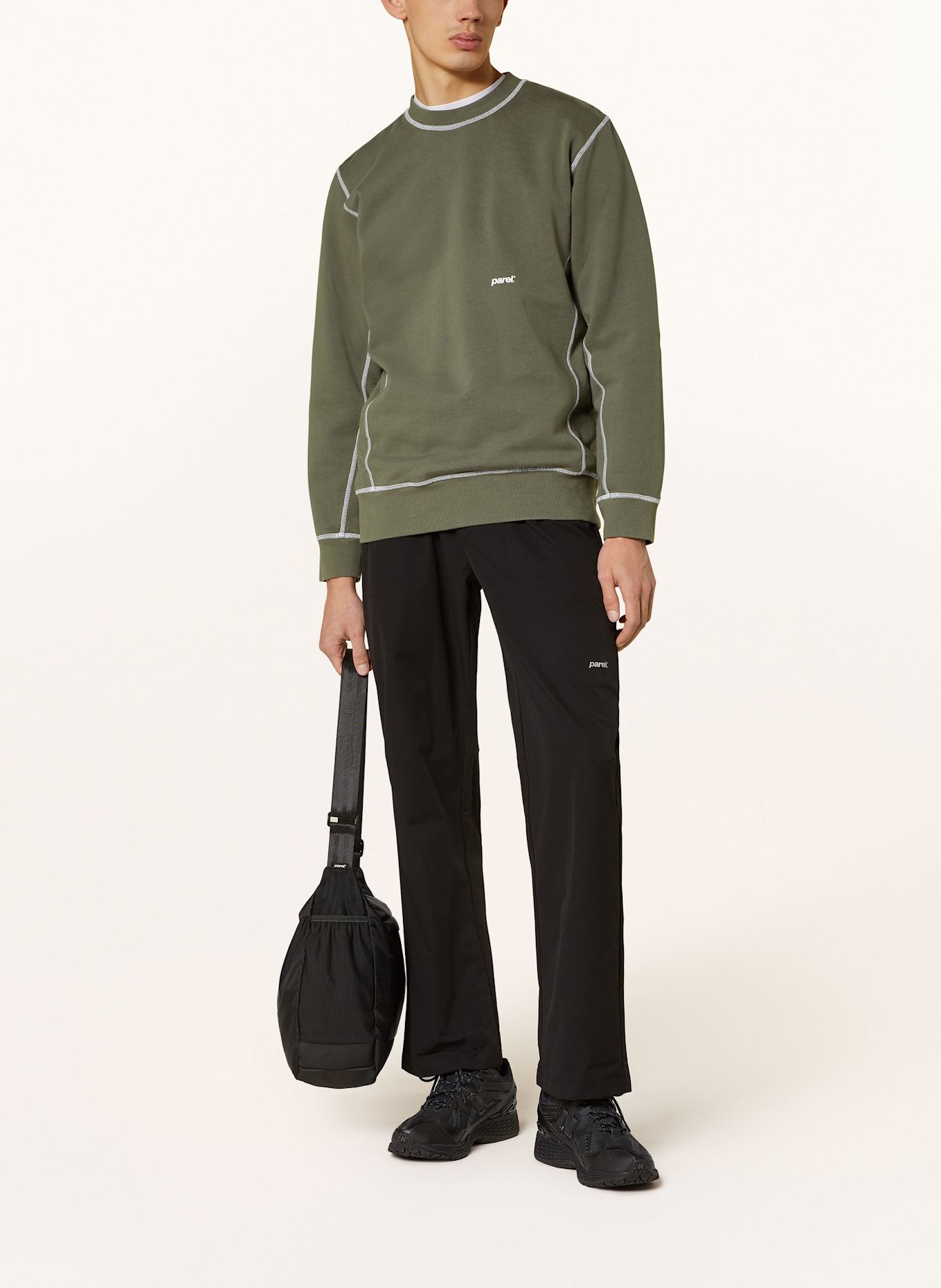 parel. Sweatshirt CONTRAST CREWNECK: OLIV