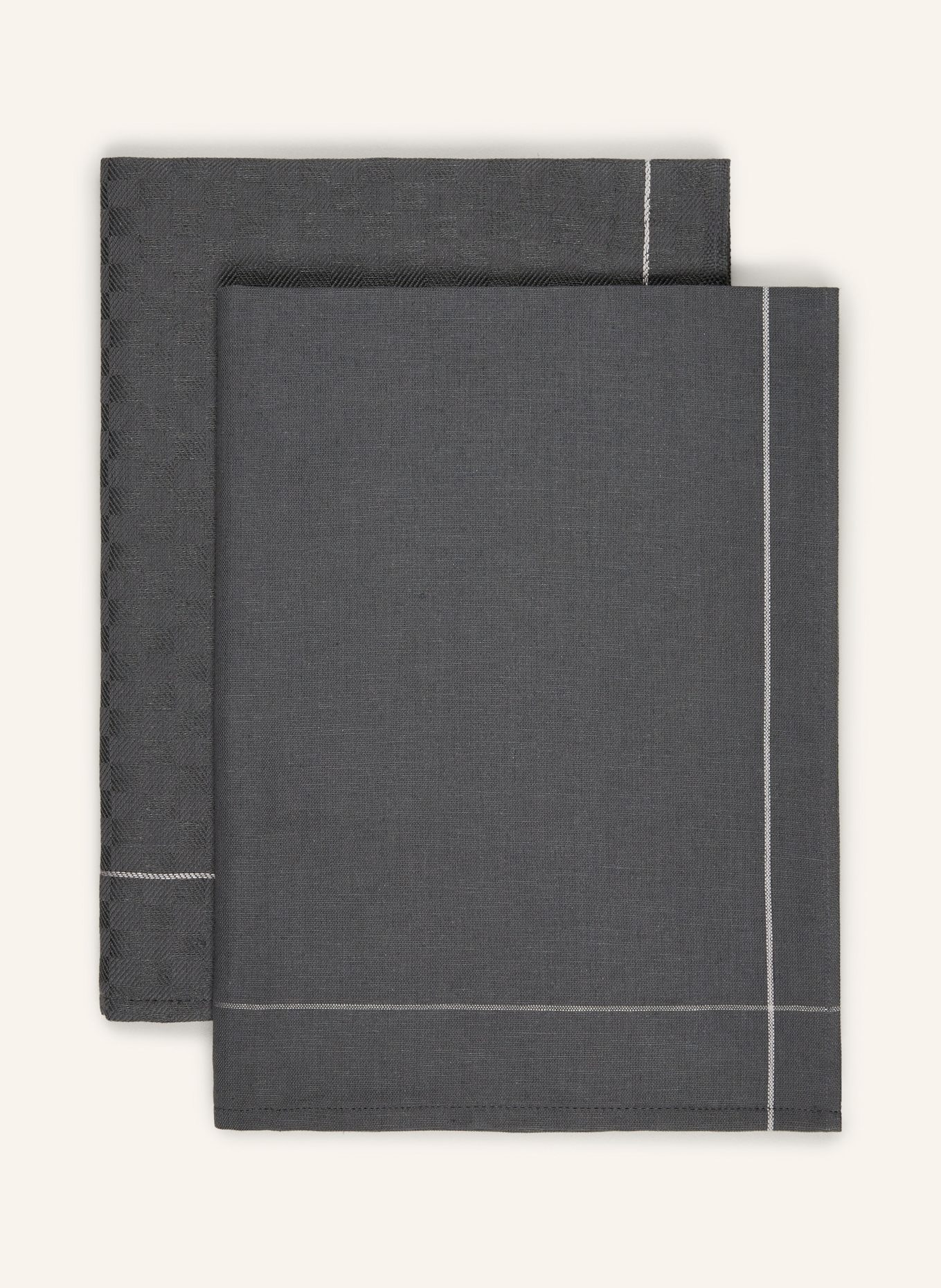 ROSS 2er-Set Geschirrtücher mit Leinen: 86 ANTHRAZIT