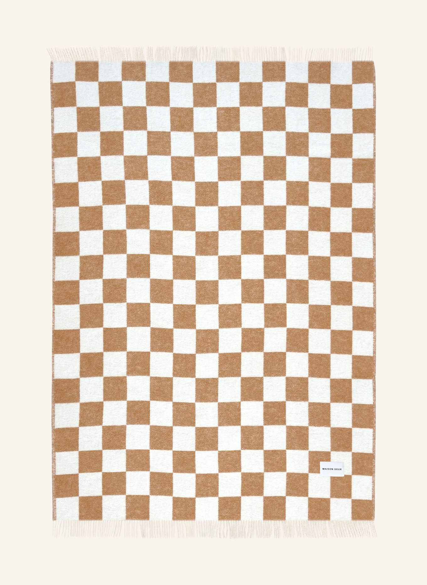 MAISON DEUX Plaid CHECKERBOARD, Farbe: DUNKELGELB/ HELLGELB (Bild 2)