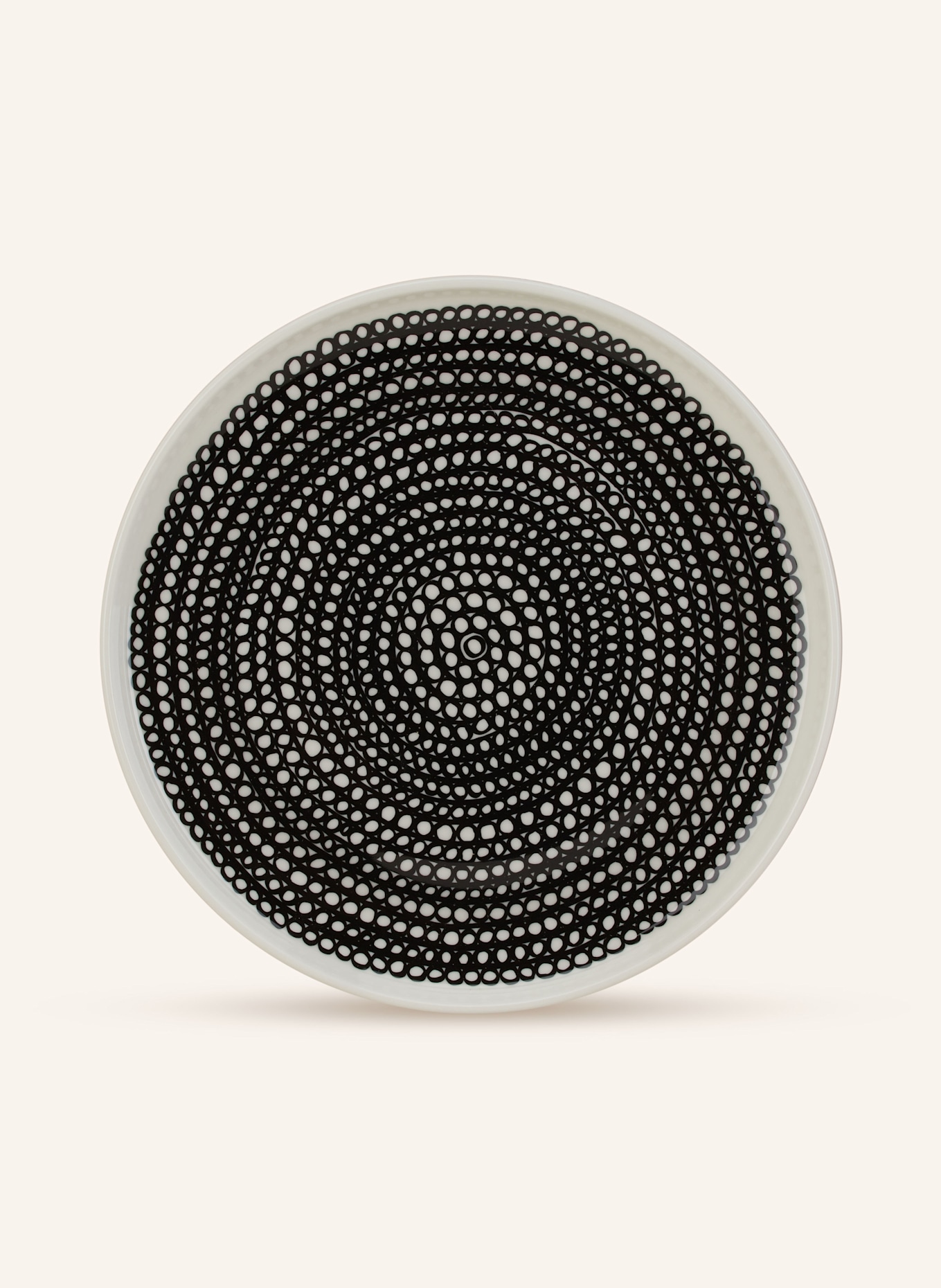 marimekko 6er-Set Dessertteller OIVA/SIIRTOLAPUUTARHA: CREME / SCHWARZ