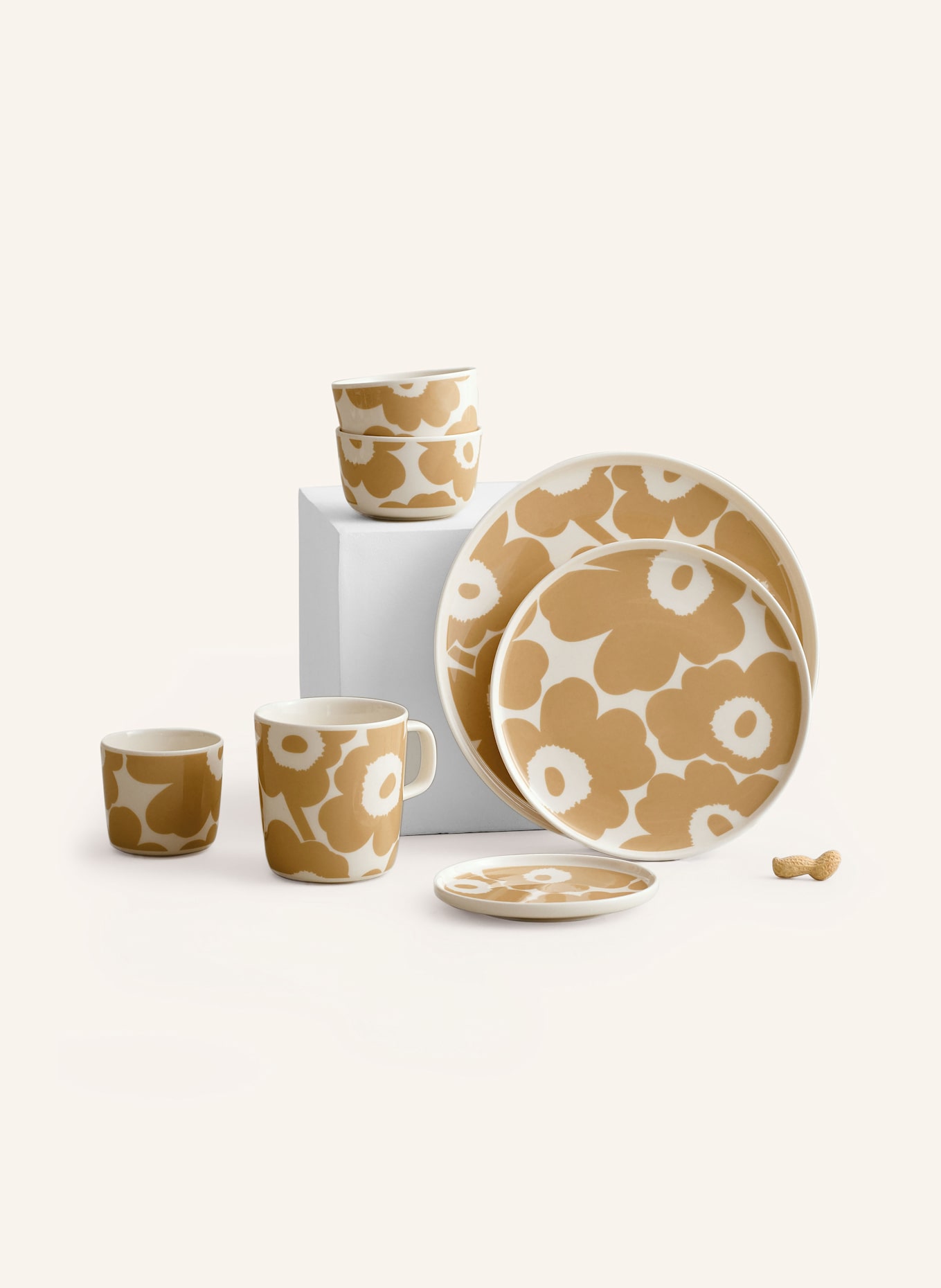 marimekko 6er-Set Speiseteller OIVA/UNIKKO: CREME / BEIGE