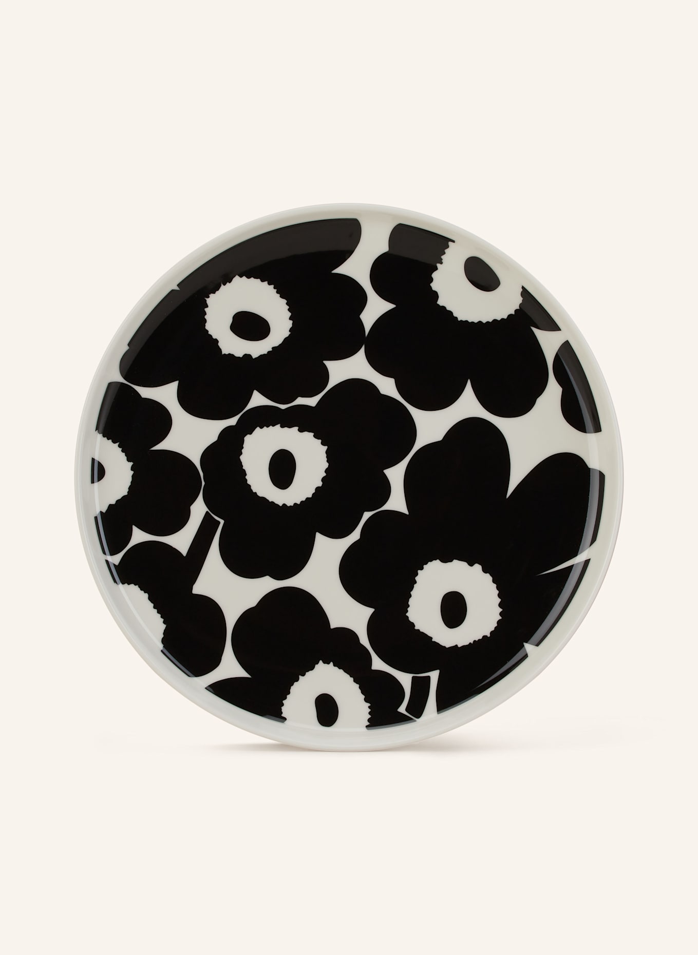 marimekko 6er-Set Speiseteller OIVA/UNIKKO: CREME / SCHWARZ