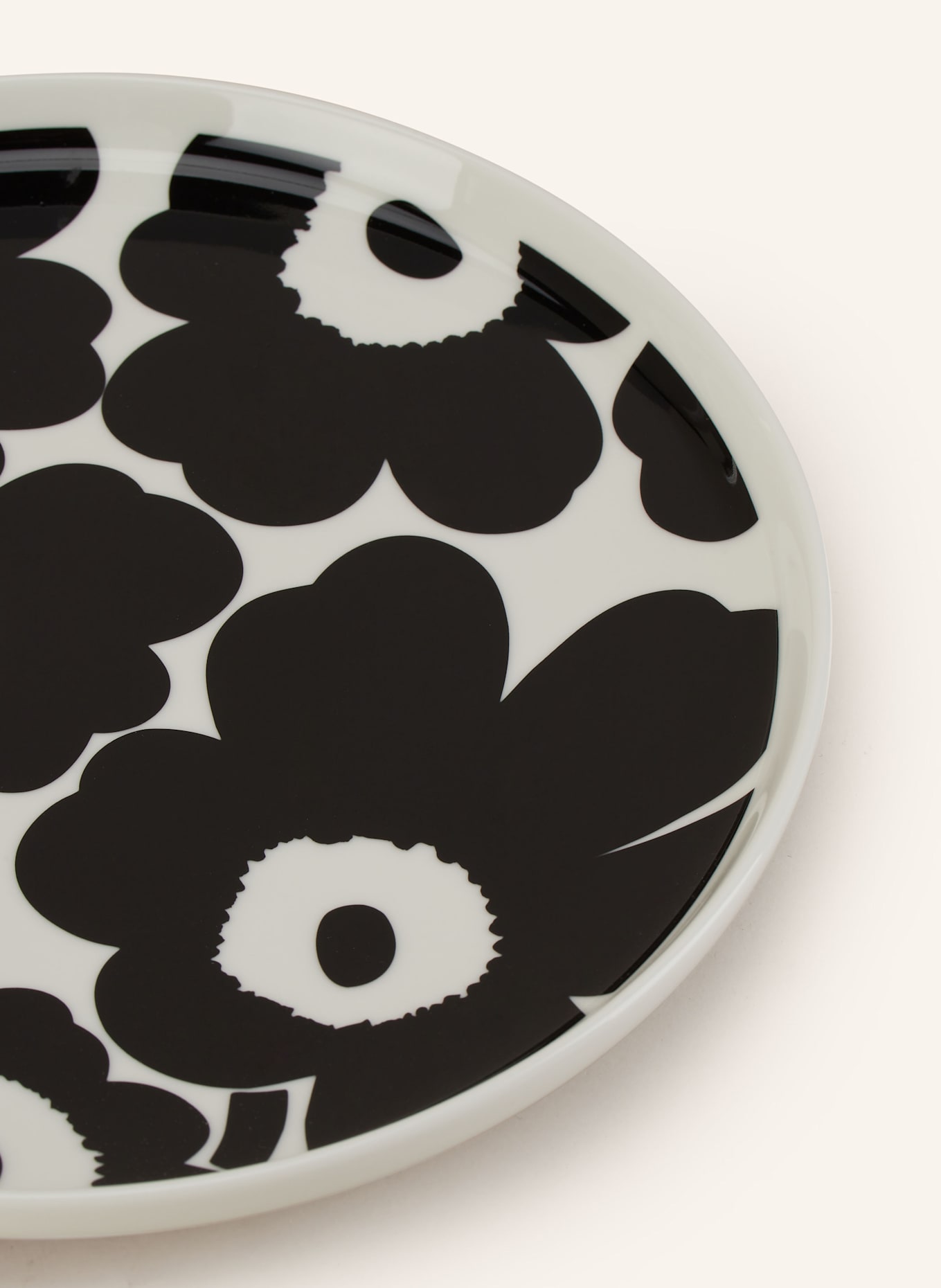 marimekko 6er-Set Speiseteller OIVA/UNIKKO: CREME / SCHWARZ