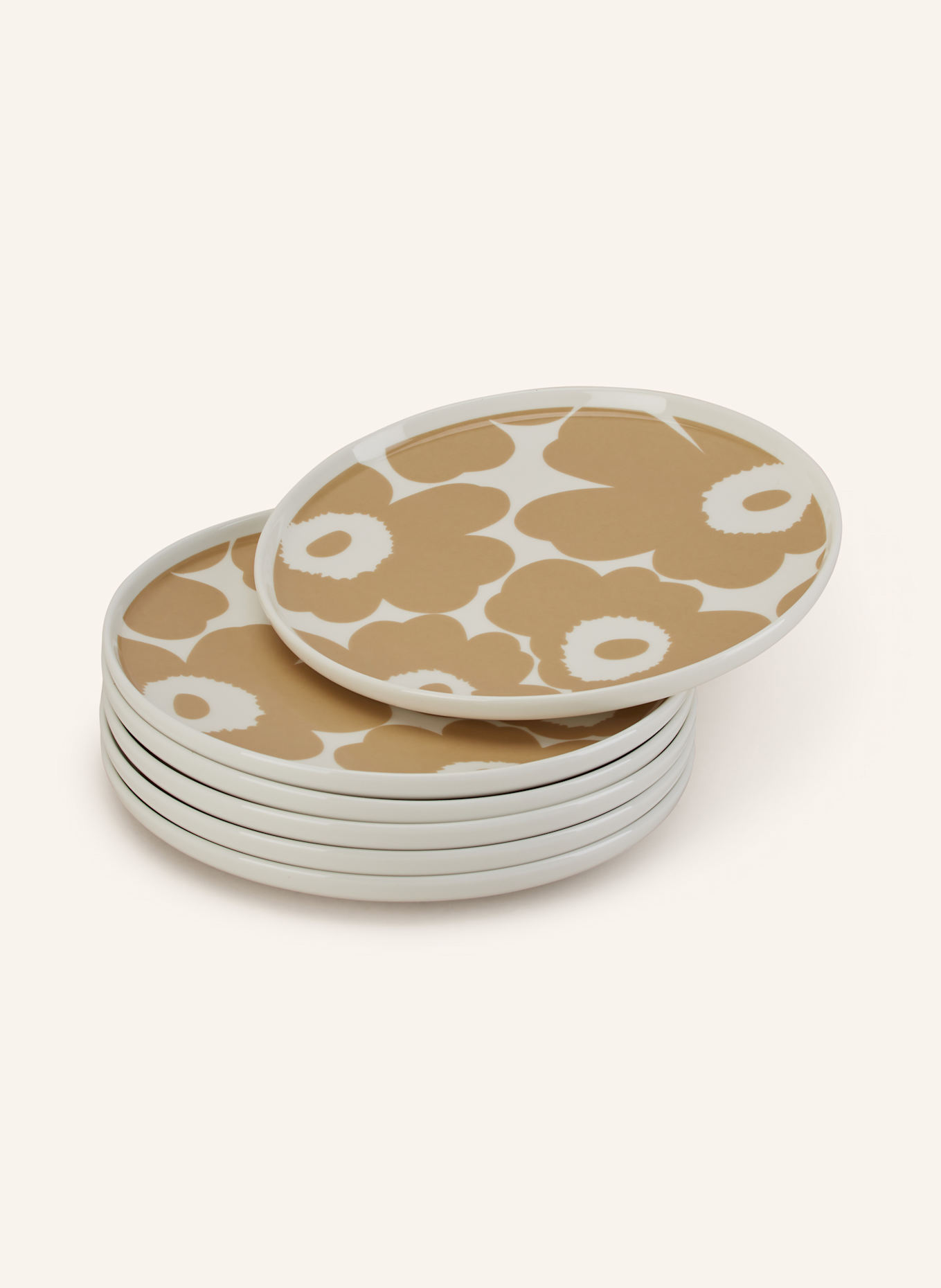 marimekko 6er-Set Dessertteller OIVA/UNIKKO: CREME / BEIGE