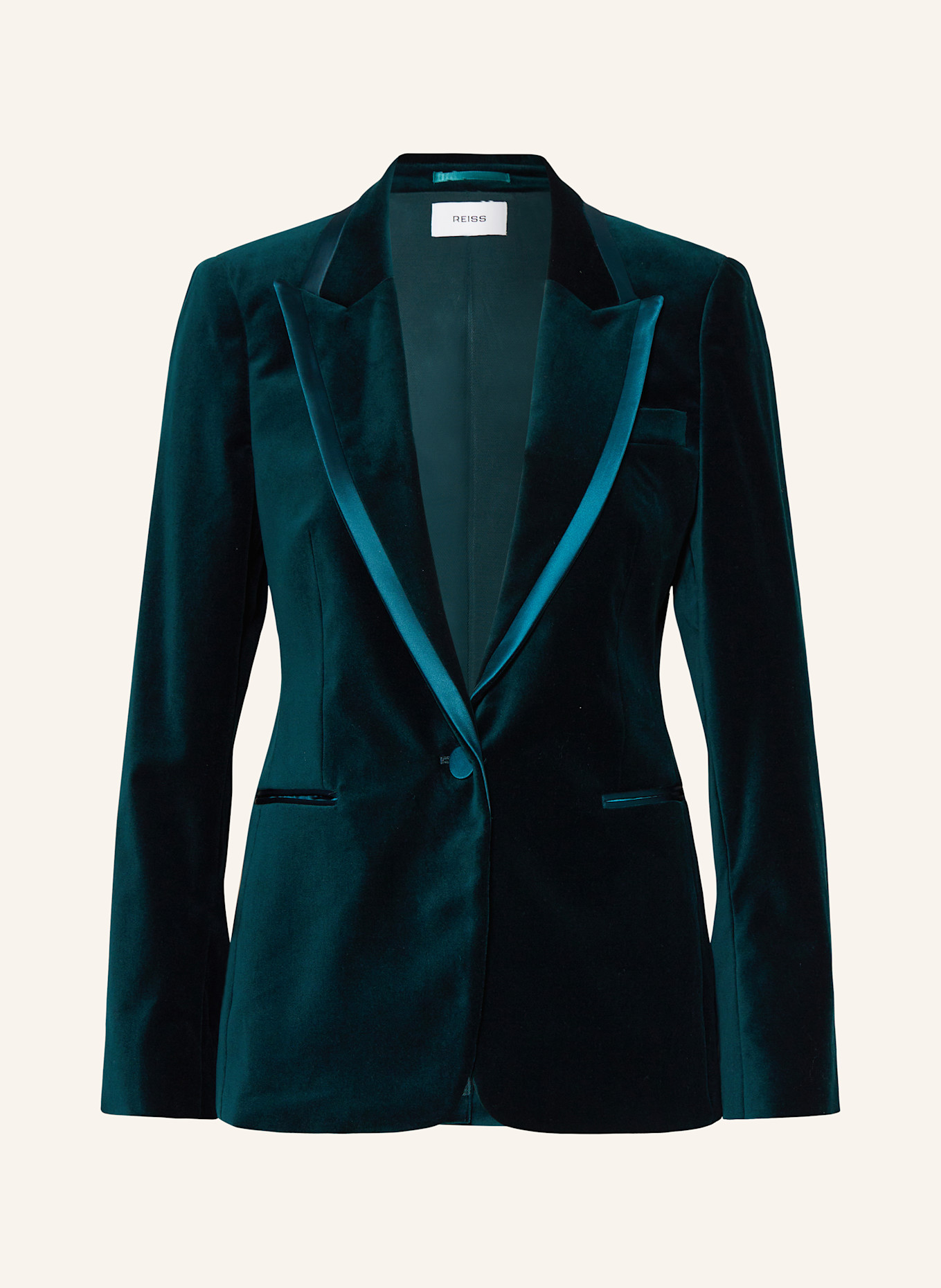 REISS Velvet blazer in teal